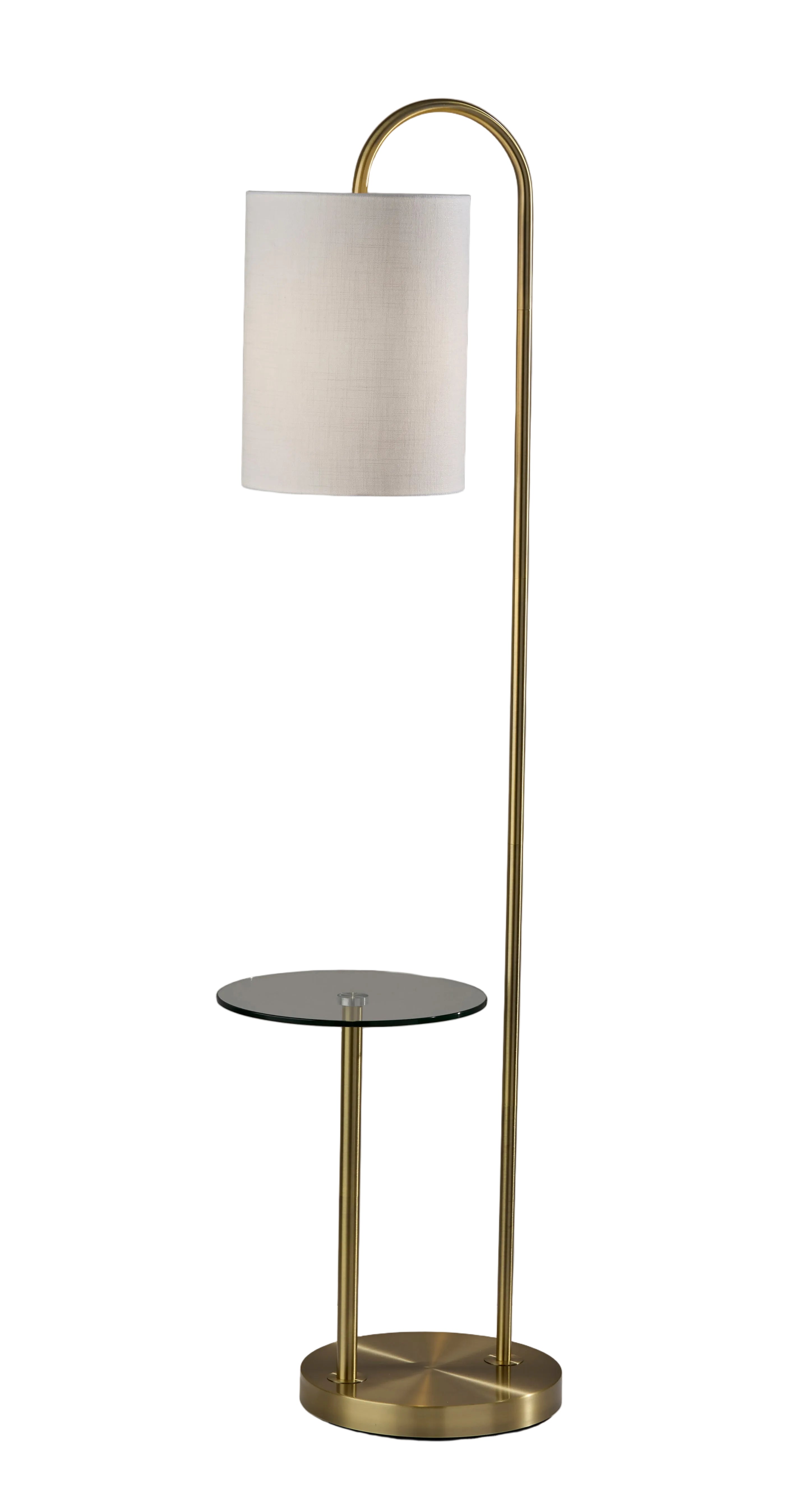 Amira Shelf Floor Lamp - Antique Brass 64" White-Lighting-DECOROLALA