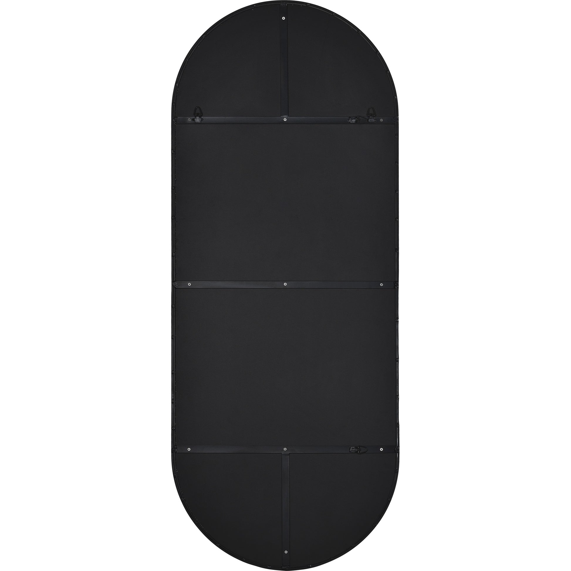 Ammar 60" Tall Oval Wall Mirror, Black-Mirror-DECOROLALA