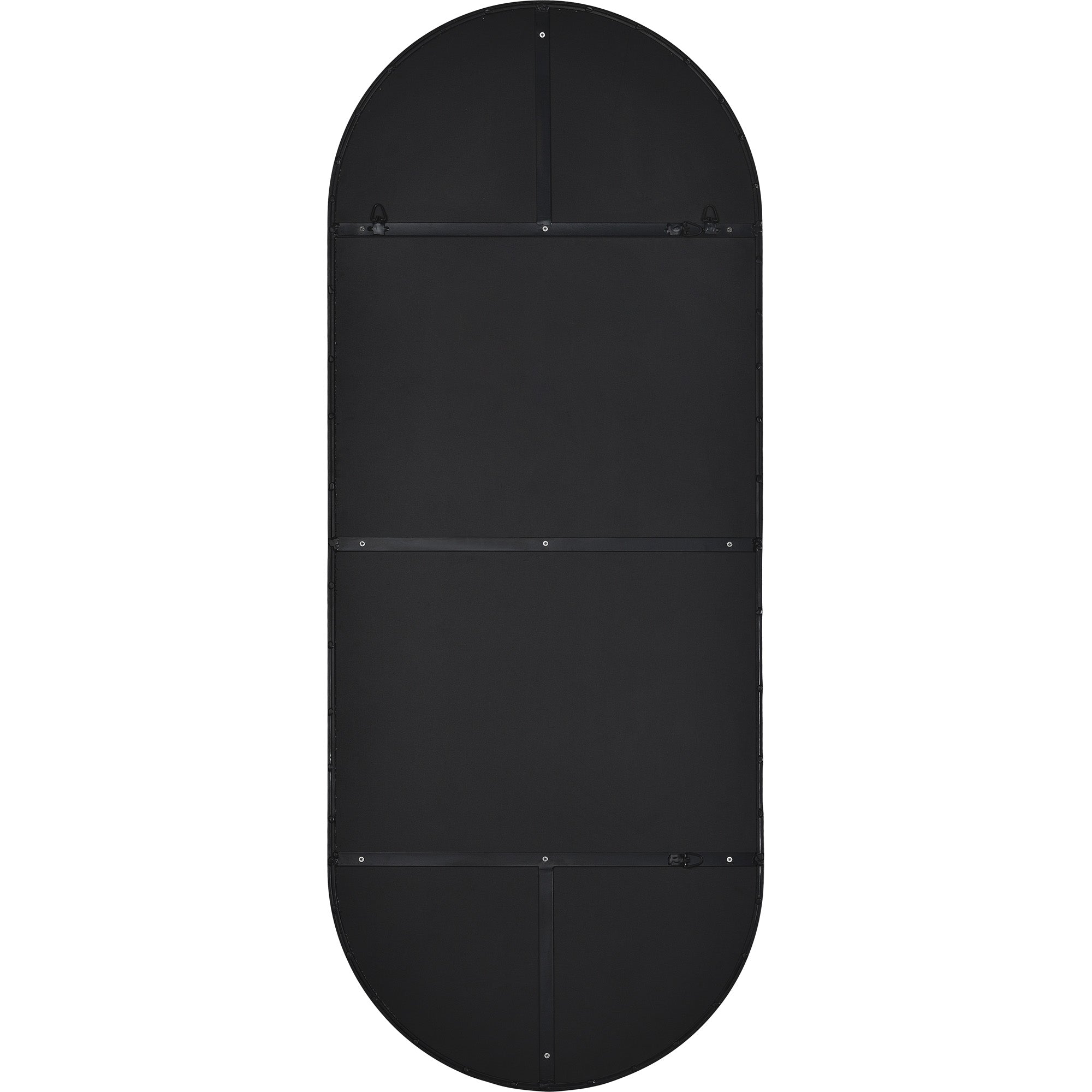 Ammar 60" Tall Oval Wall Mirror, Black-Mirror-DECOROLALA