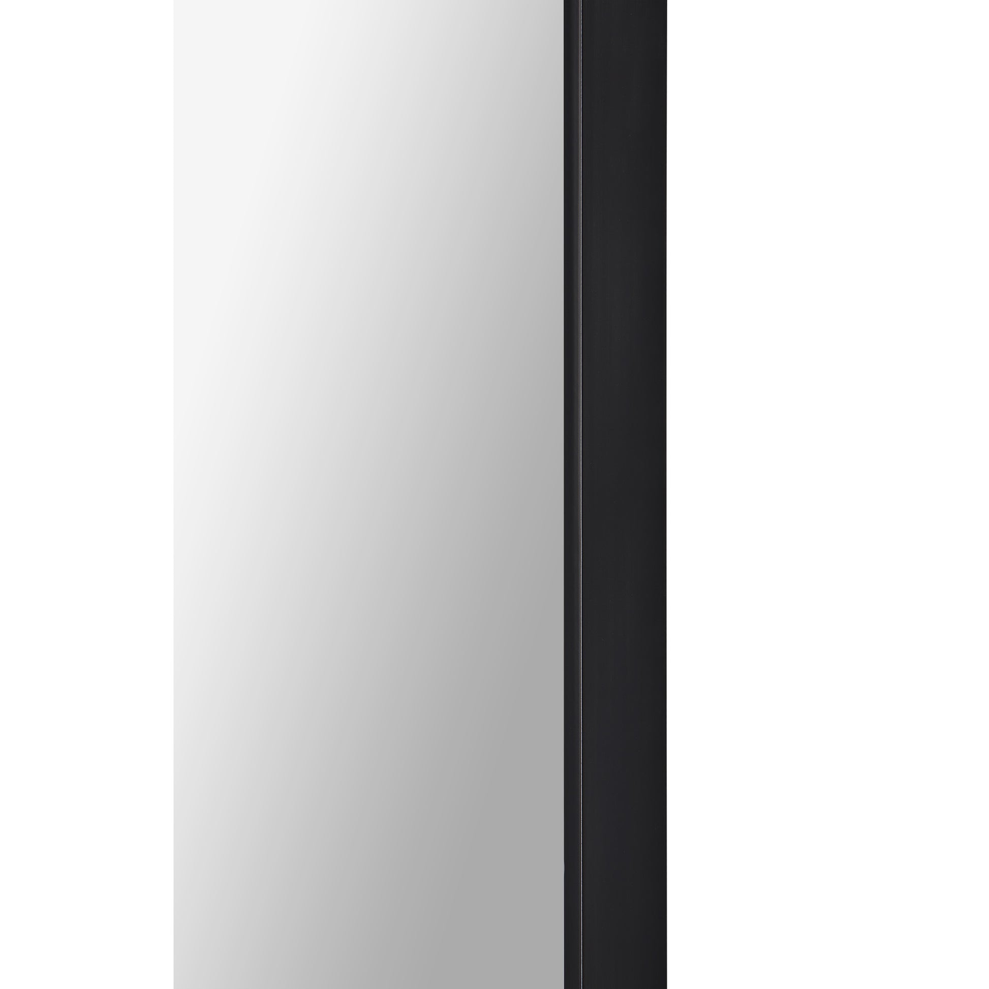 Ammar 60" Tall Oval Wall Mirror, Black-Mirror-DECOROLALA