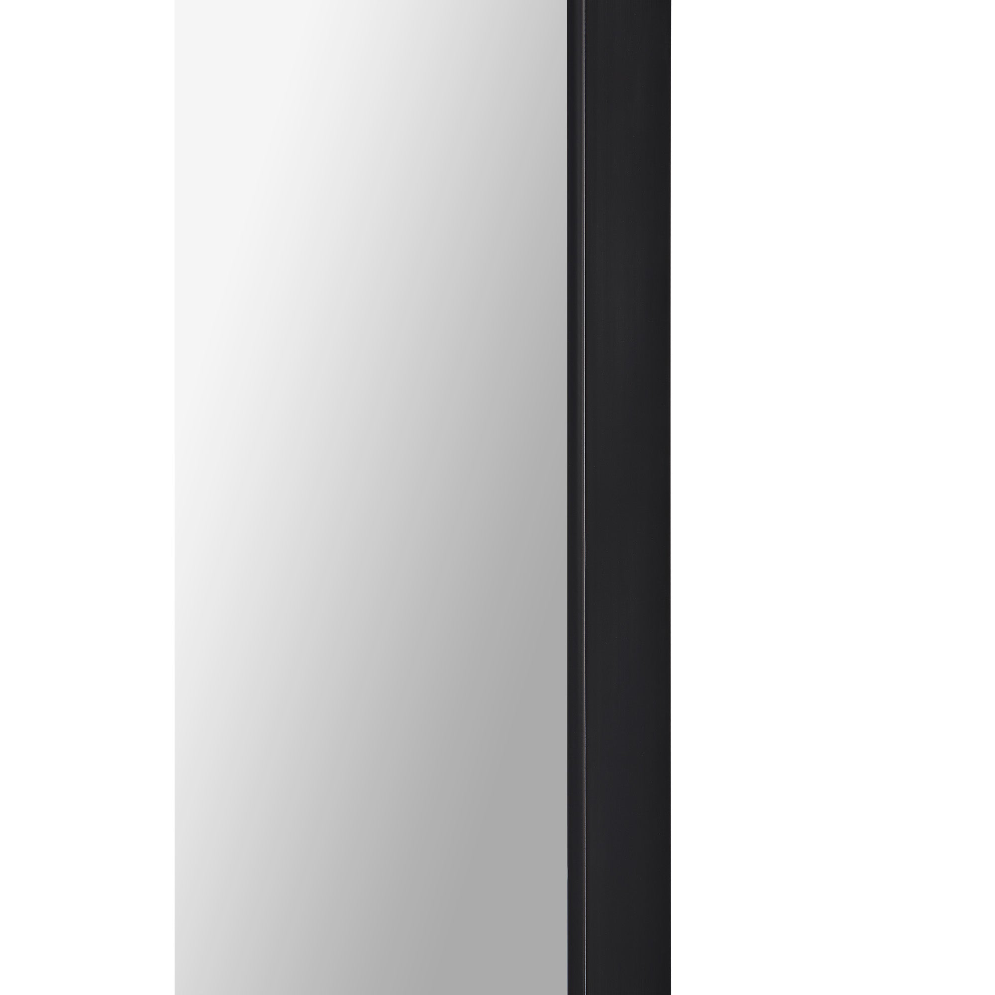 Ammar 60" Tall Oval Wall Mirror, Black-Mirror-DECOROLALA