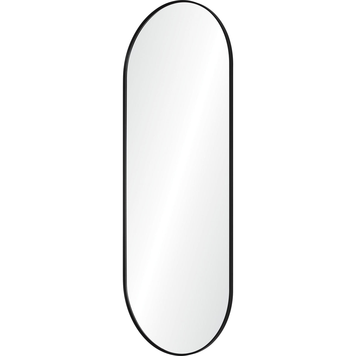 Ammar 60" Tall Oval Wall Mirror, Black-Mirrors-DECOROLALA
