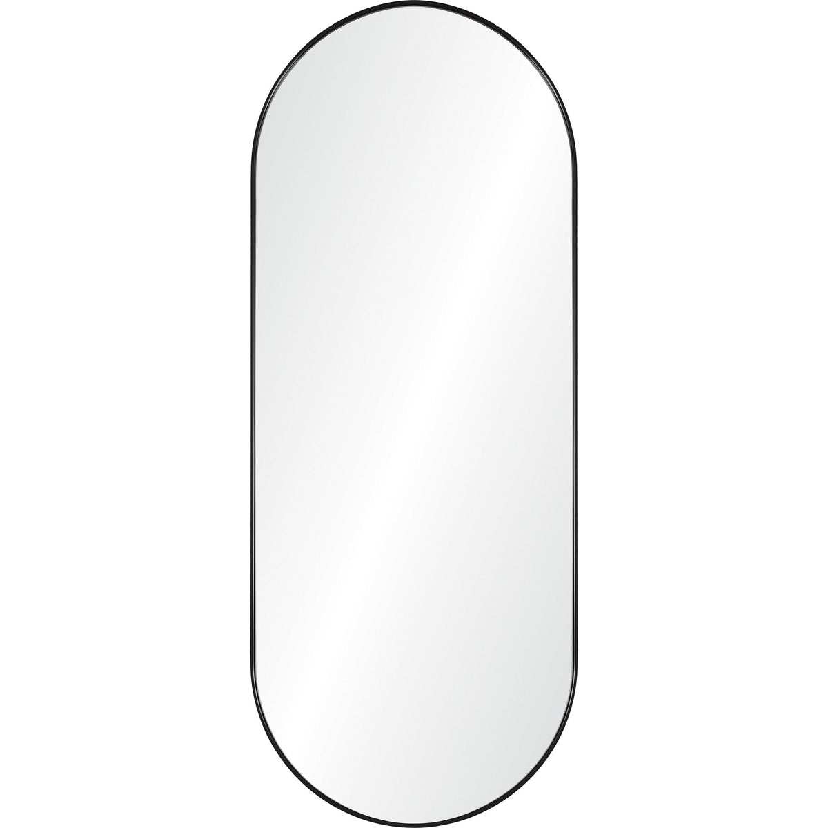 Ammar 60" Tall Oval Wall Mirror, Black-Mirrors-DECOROLALA