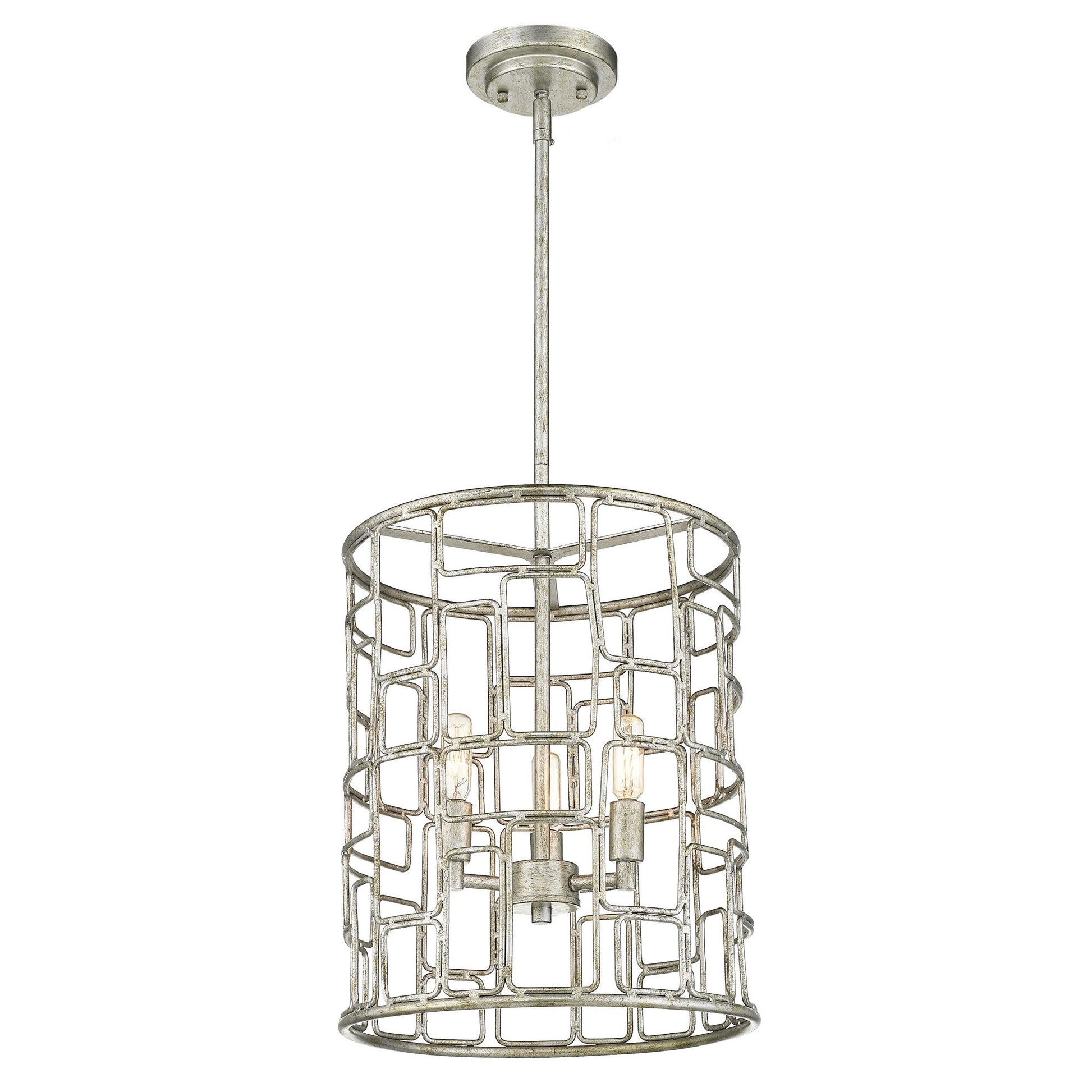 Amoret 3-Light Antique Silver Convertible Pendant-Pendants-Hanging Lights-DECOROLALA