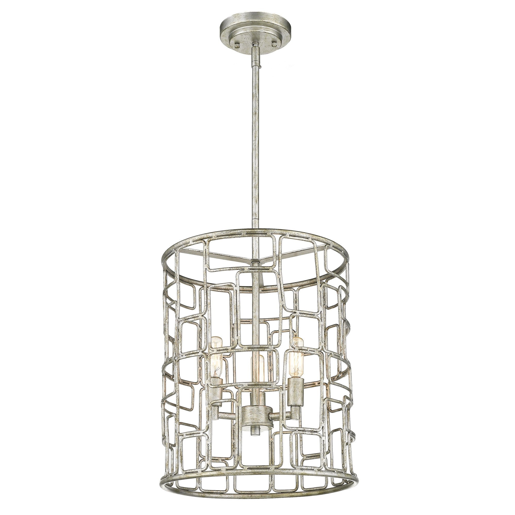 Amoret 3-Light Antique Silver Convertible Pendant-Pendants-Hanging Lights-DECOROLALA