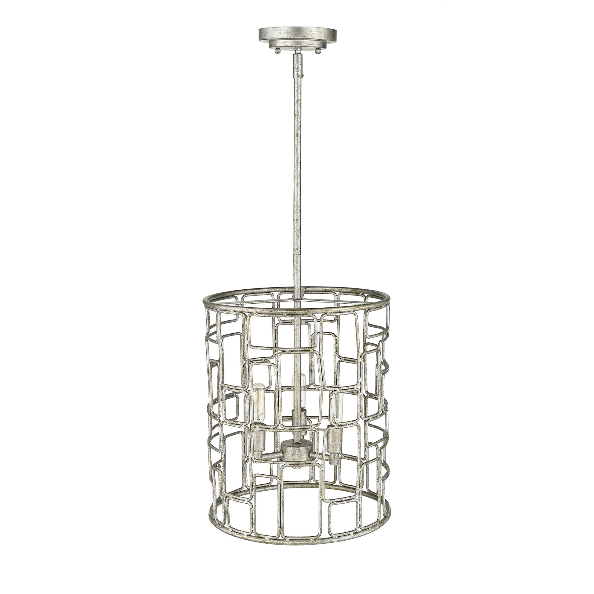Amoret 3-Light Antique Silver Convertible Pendant-Pendants-Hanging Lights-DECOROLALA