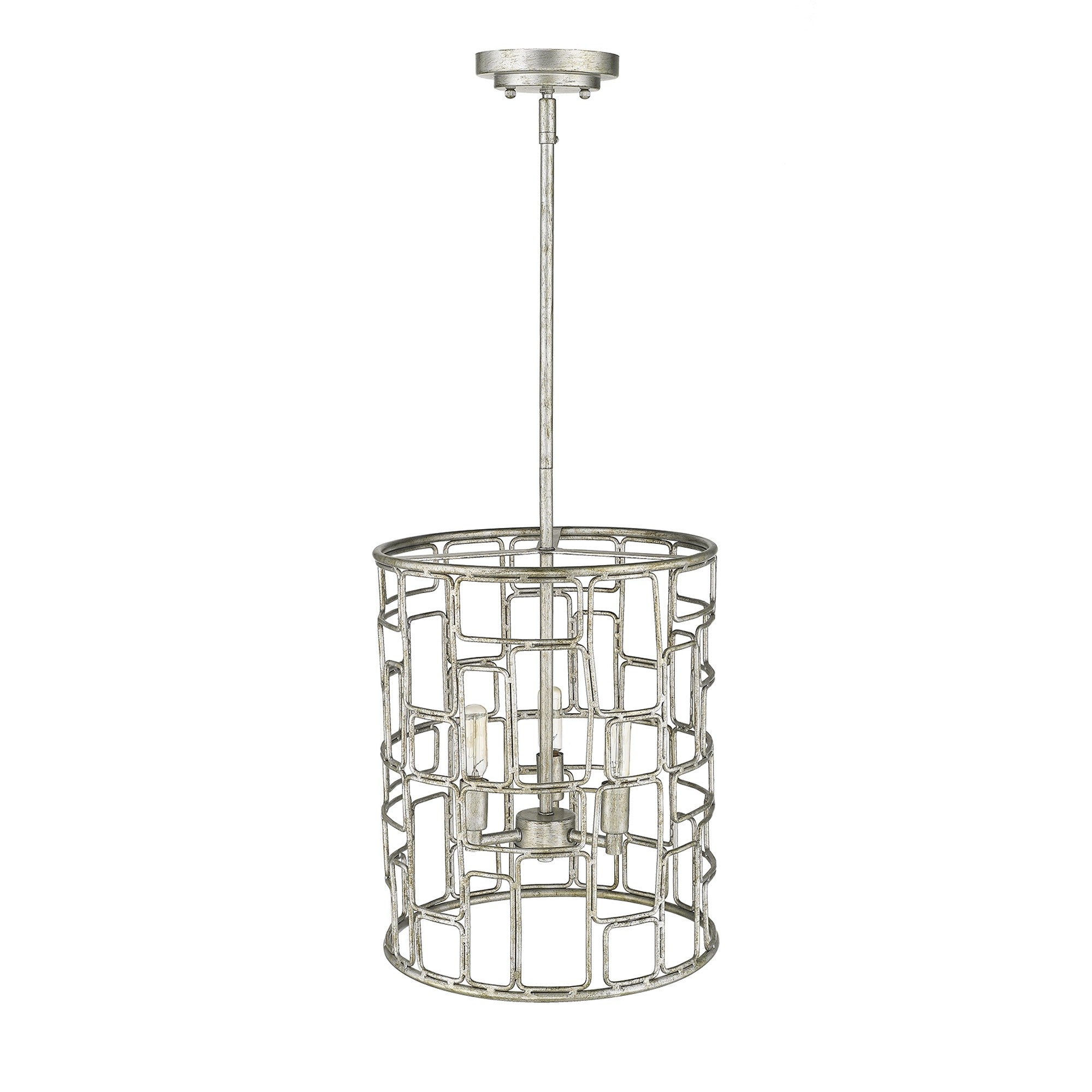 Amoret 3-Light Antique Silver Convertible Pendant-Pendants-Hanging Lights-DECOROLALA