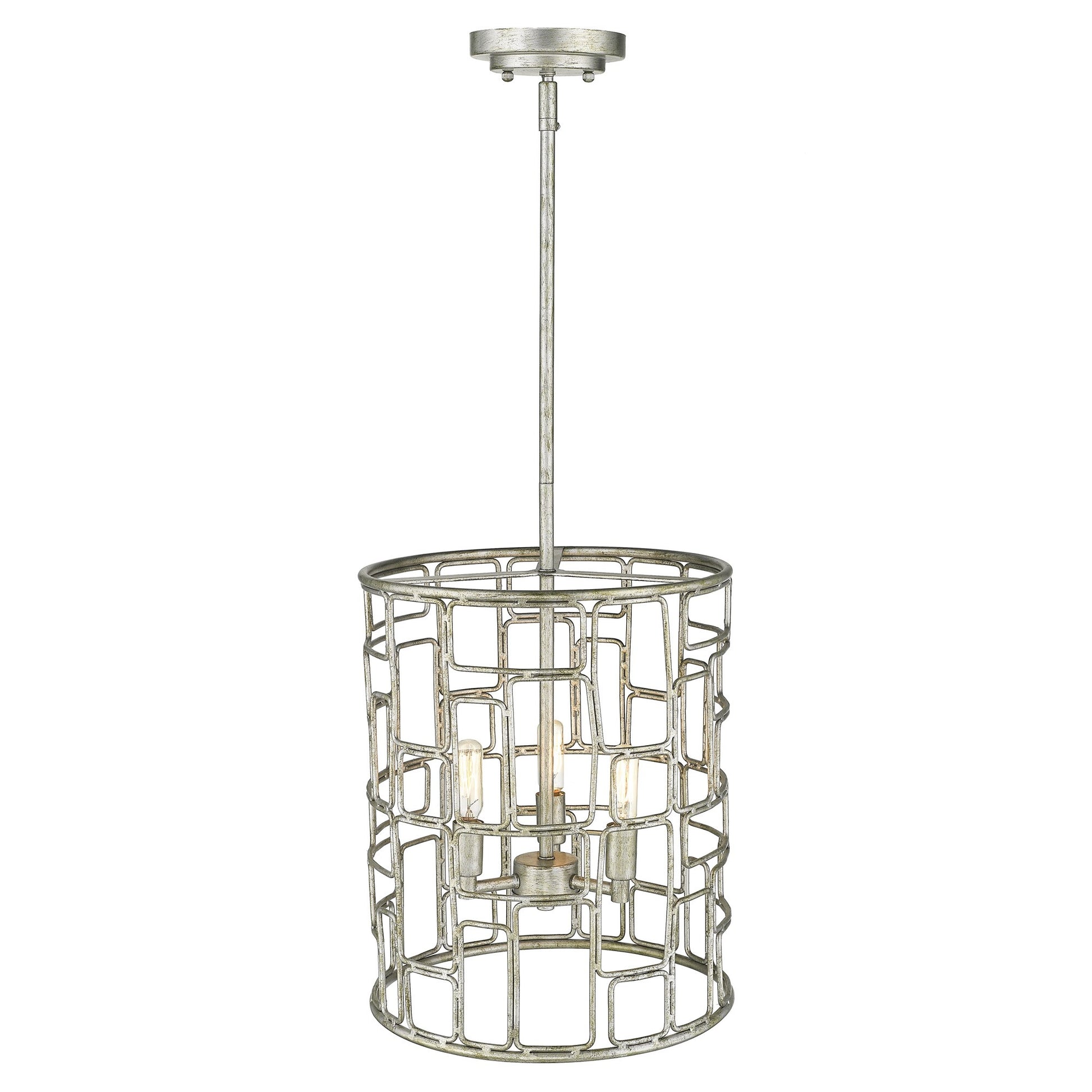 Amoret 3-Light Antique Silver Convertible Pendant-Pendants-Hanging Lights-DECOROLALA