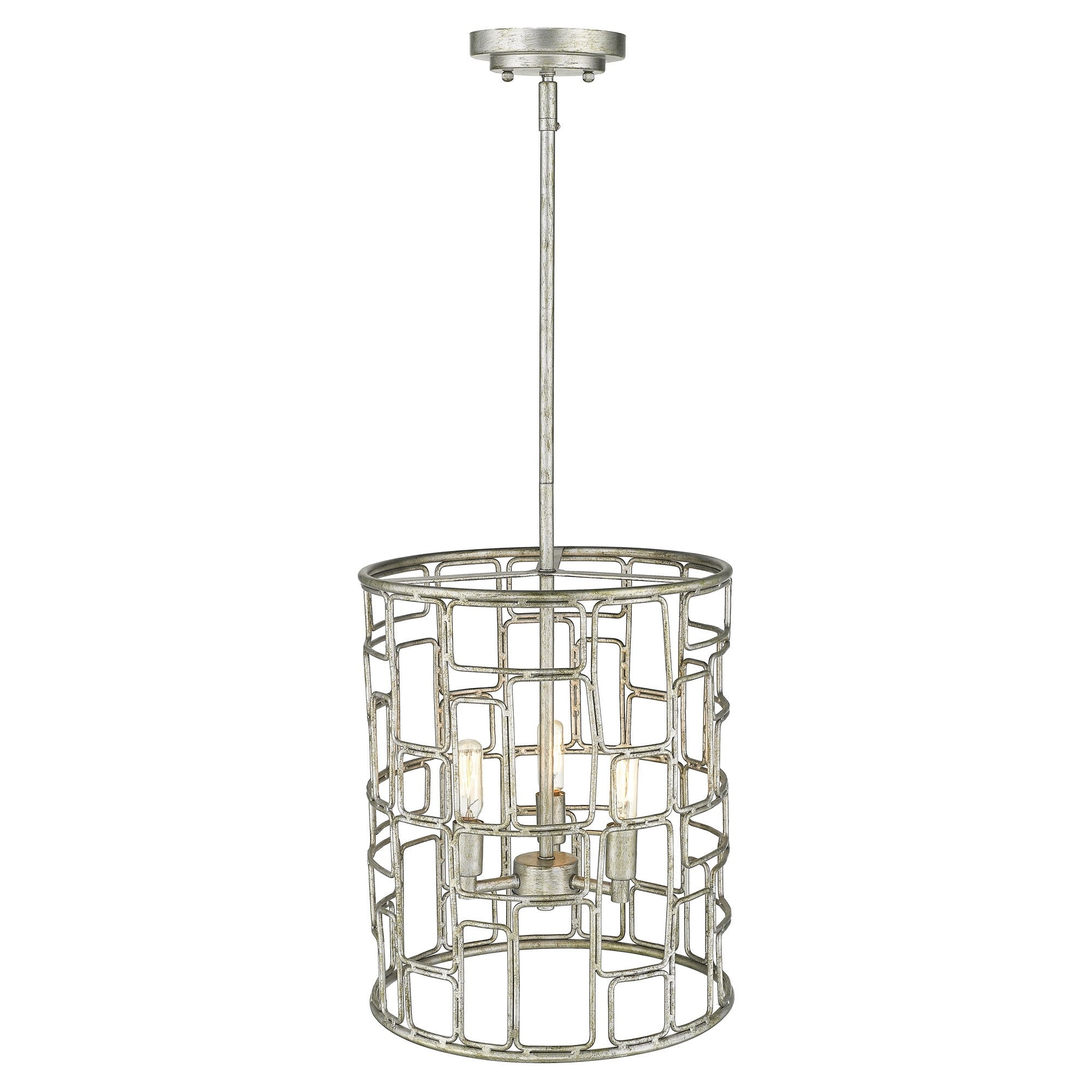 Amoret 3-Light Antique Silver Convertible Pendant-Pendants-Hanging Lights-DECOROLALA