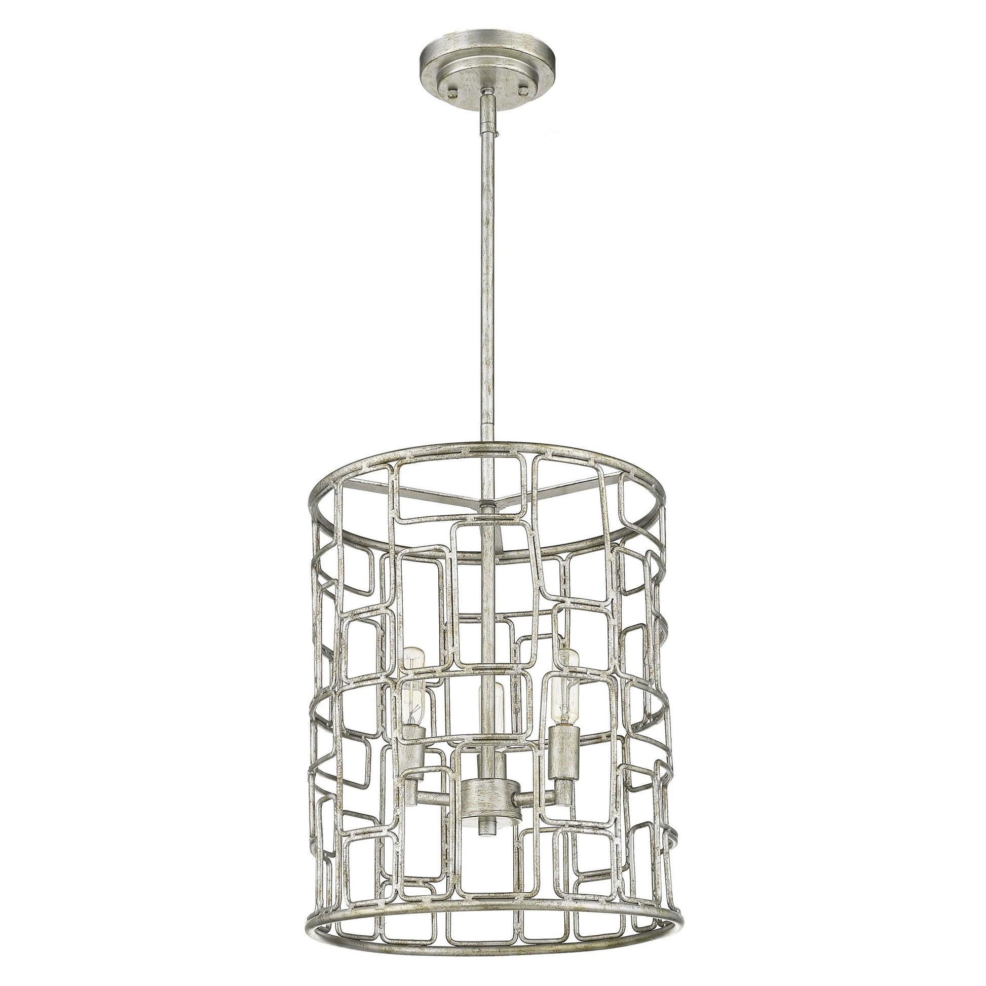 Amoret 3-Light Antique Silver Convertible Pendant-Pendants-Hanging Lights-DECOROLALA