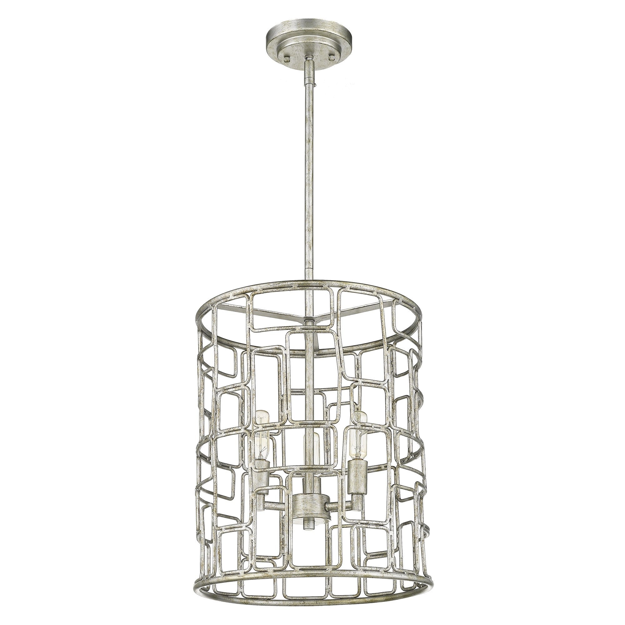 Amoret 3-Light Antique Silver Convertible Pendant-Pendants-Hanging Lights-DECOROLALA