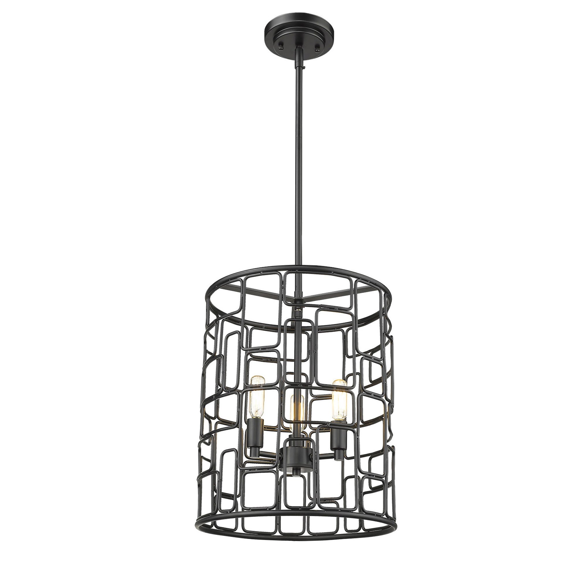 Amoret 3-Light Matte Black Convertible Pendant-Pendants-Hanging Lights-DECOROLALA