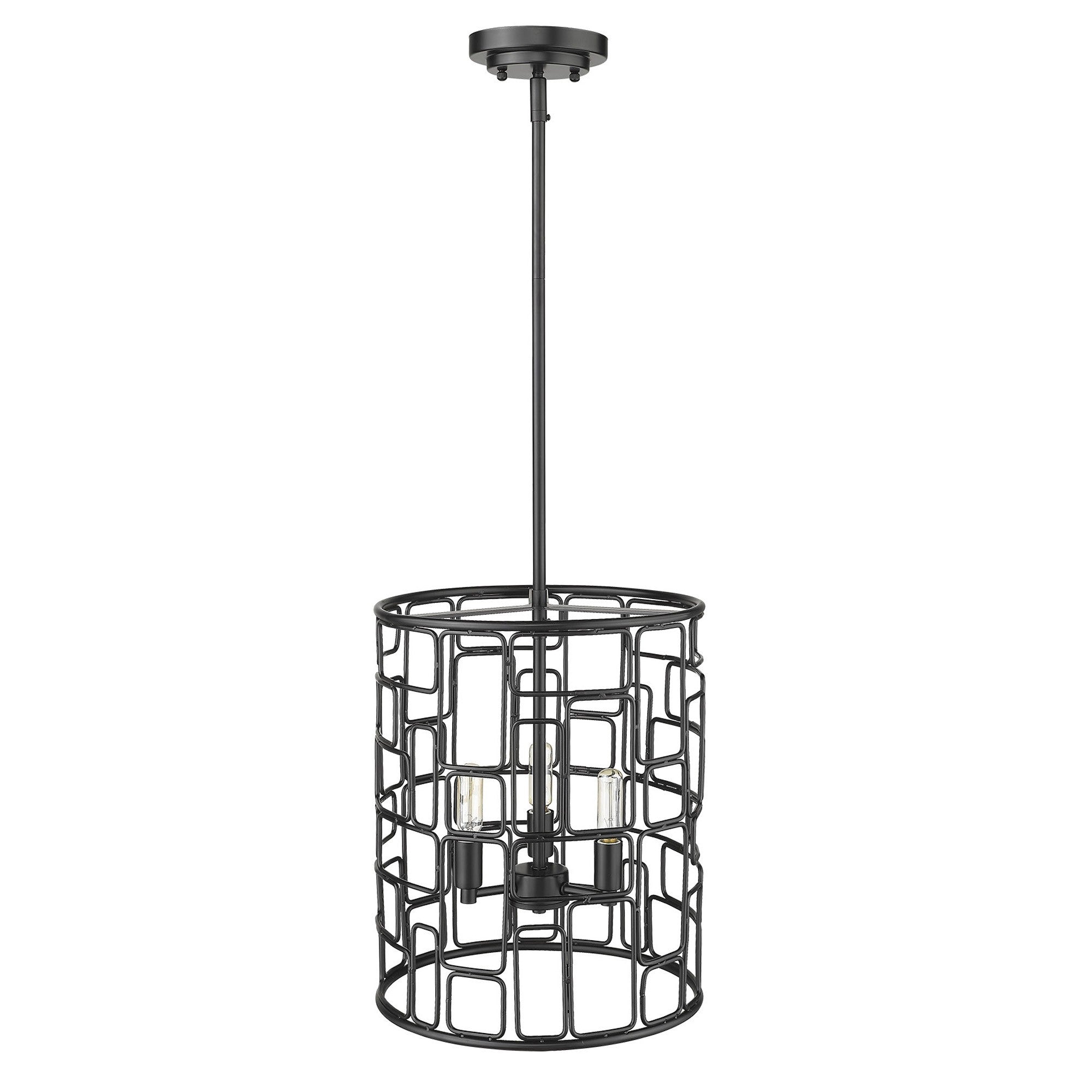 Amoret 3-Light Matte Black Convertible Pendant-Pendants-Hanging Lights-DECOROLALA