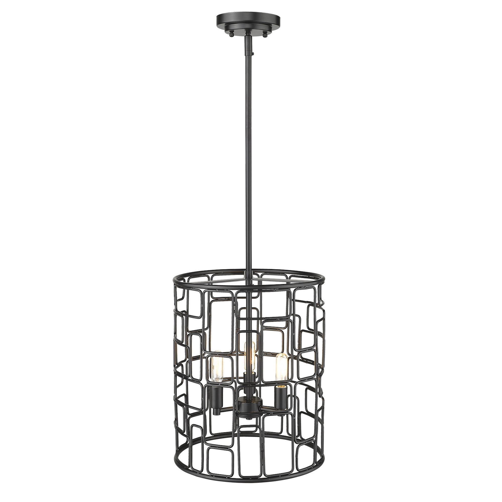 Amoret 3-Light Matte Black Convertible Pendant-Pendants-Hanging Lights-DECOROLALA