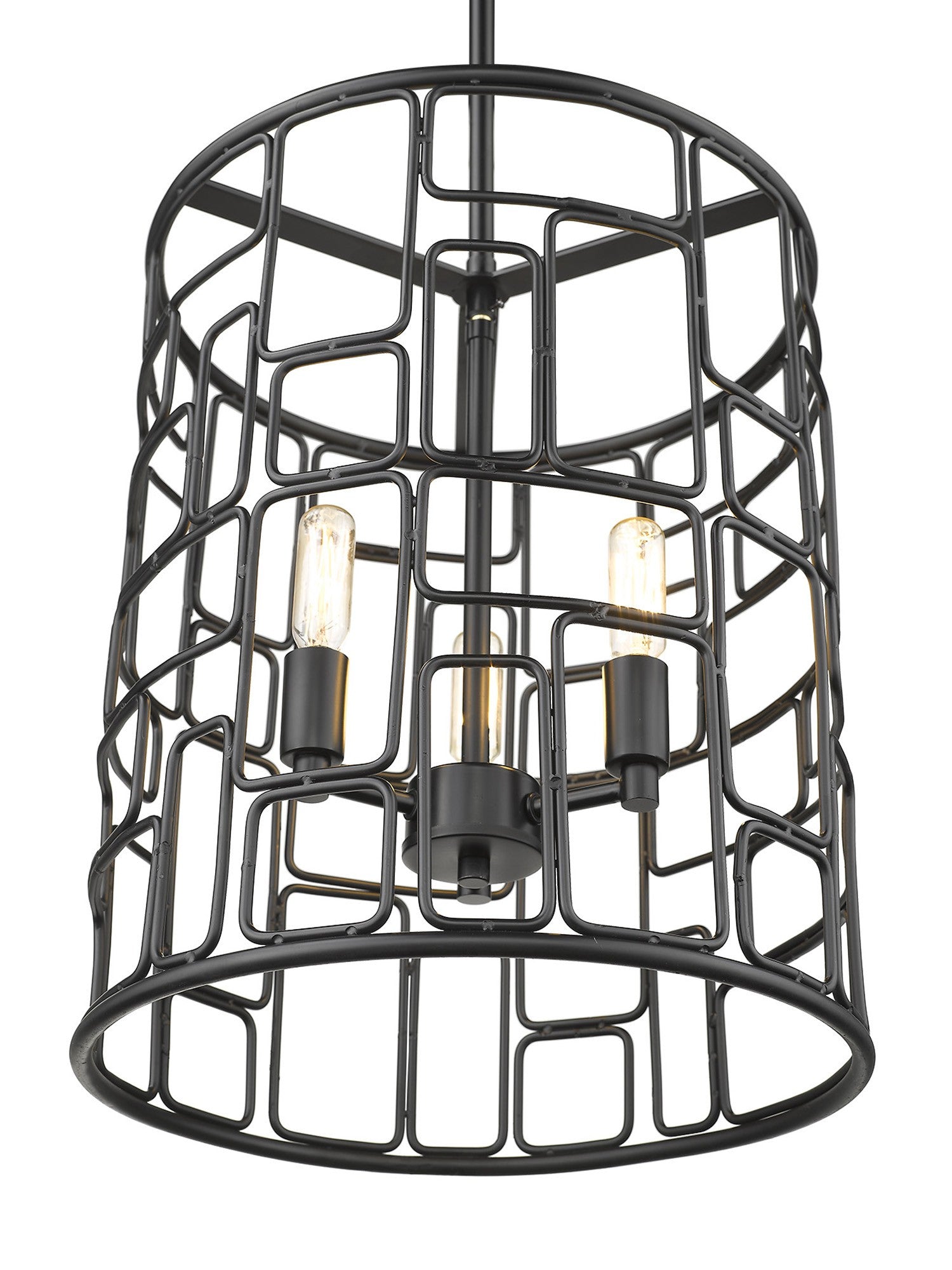 Amoret 3-Light Matte Black Convertible Pendant-Pendants-Hanging Lights-DECOROLALA