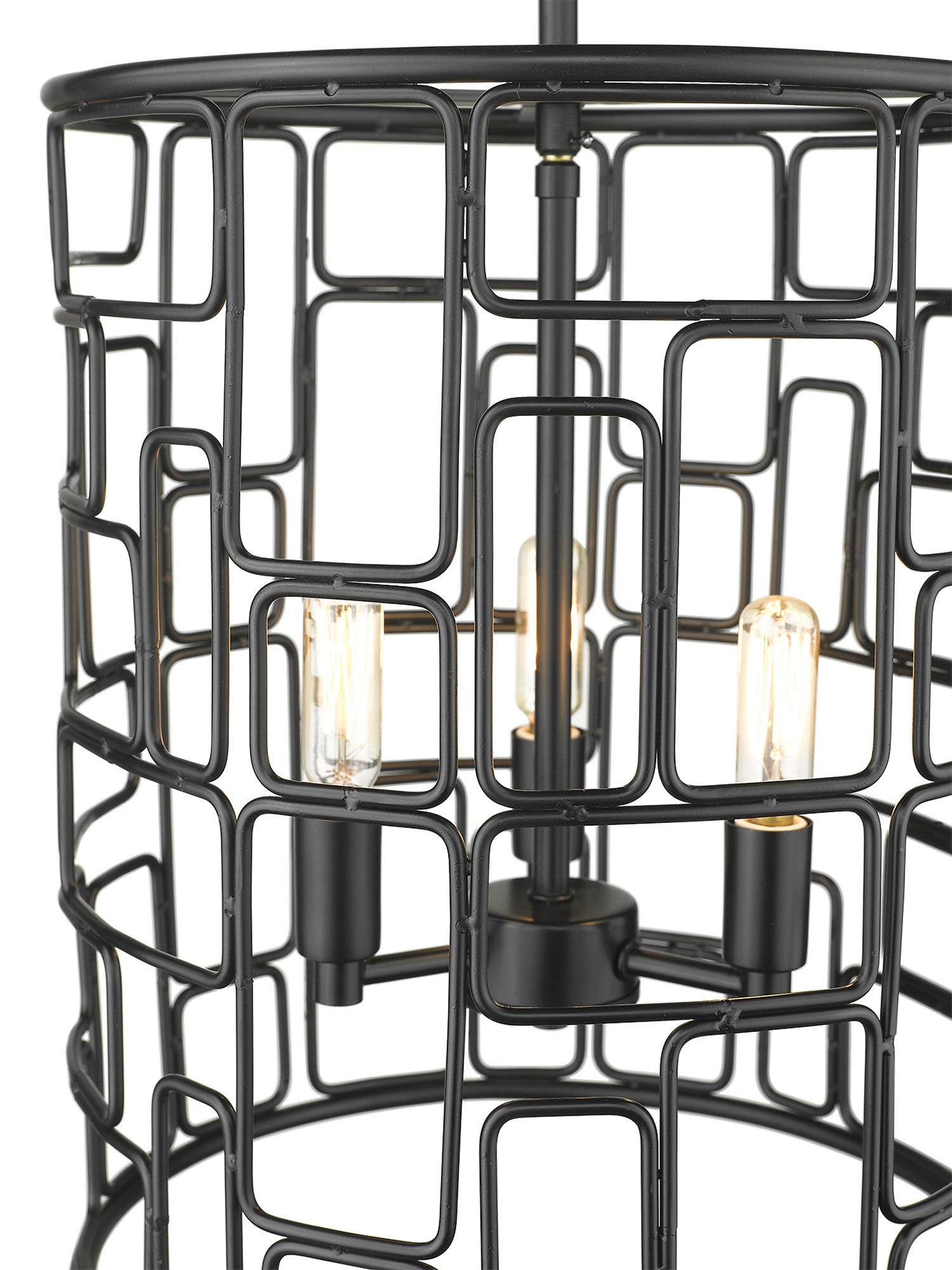 Amoret 3-Light Matte Black Convertible Pendant-Pendants-Hanging Lights-DECOROLALA