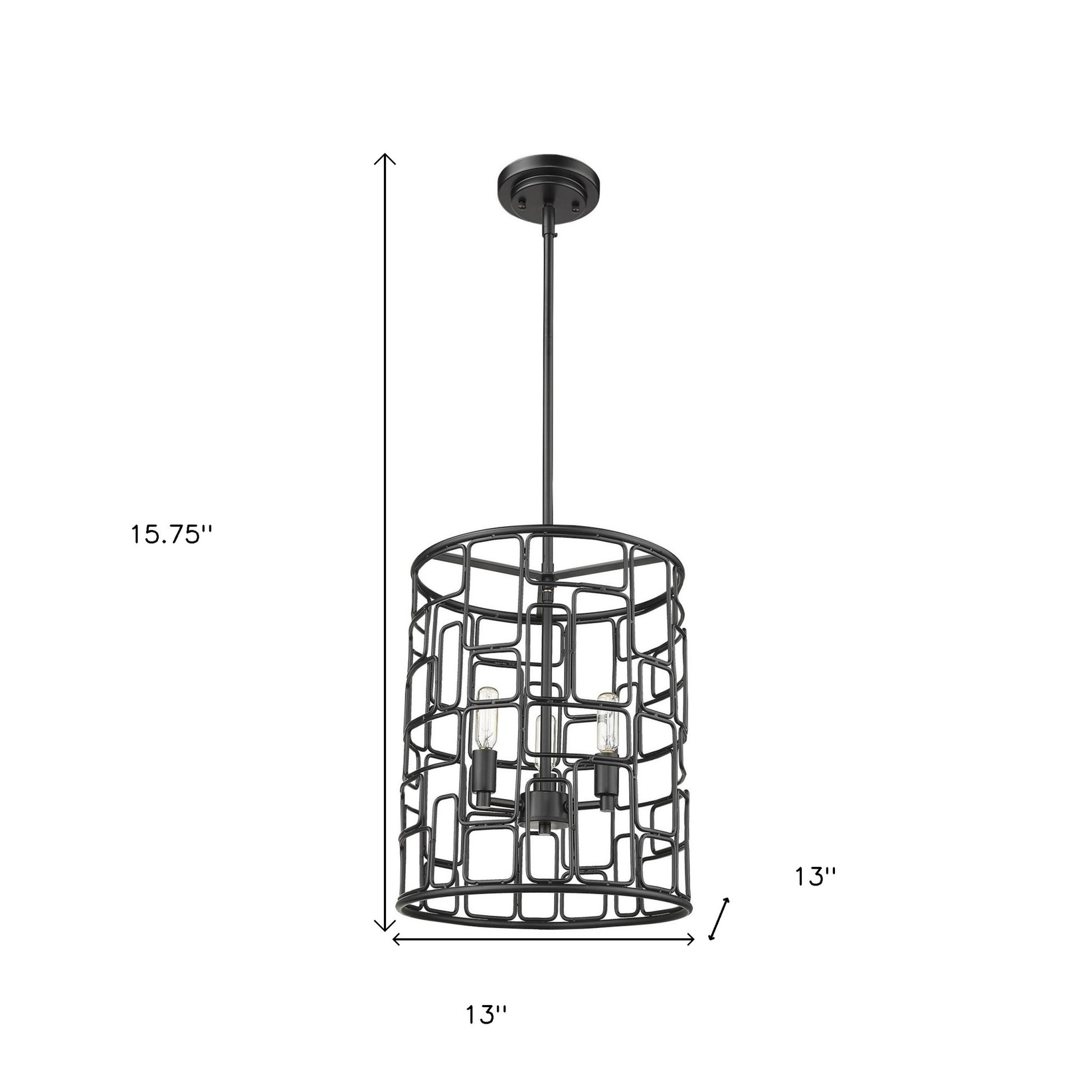 Amoret 3-Light Matte Black Convertible Pendant-Pendants-Hanging Lights-DECOROLALA