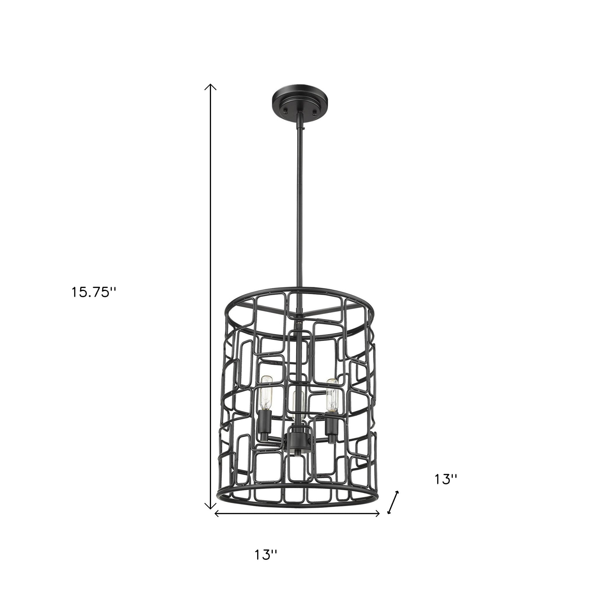 Amoret 3-Light Matte Black Convertible Pendant-Pendants-Hanging Lights-DECOROLALA