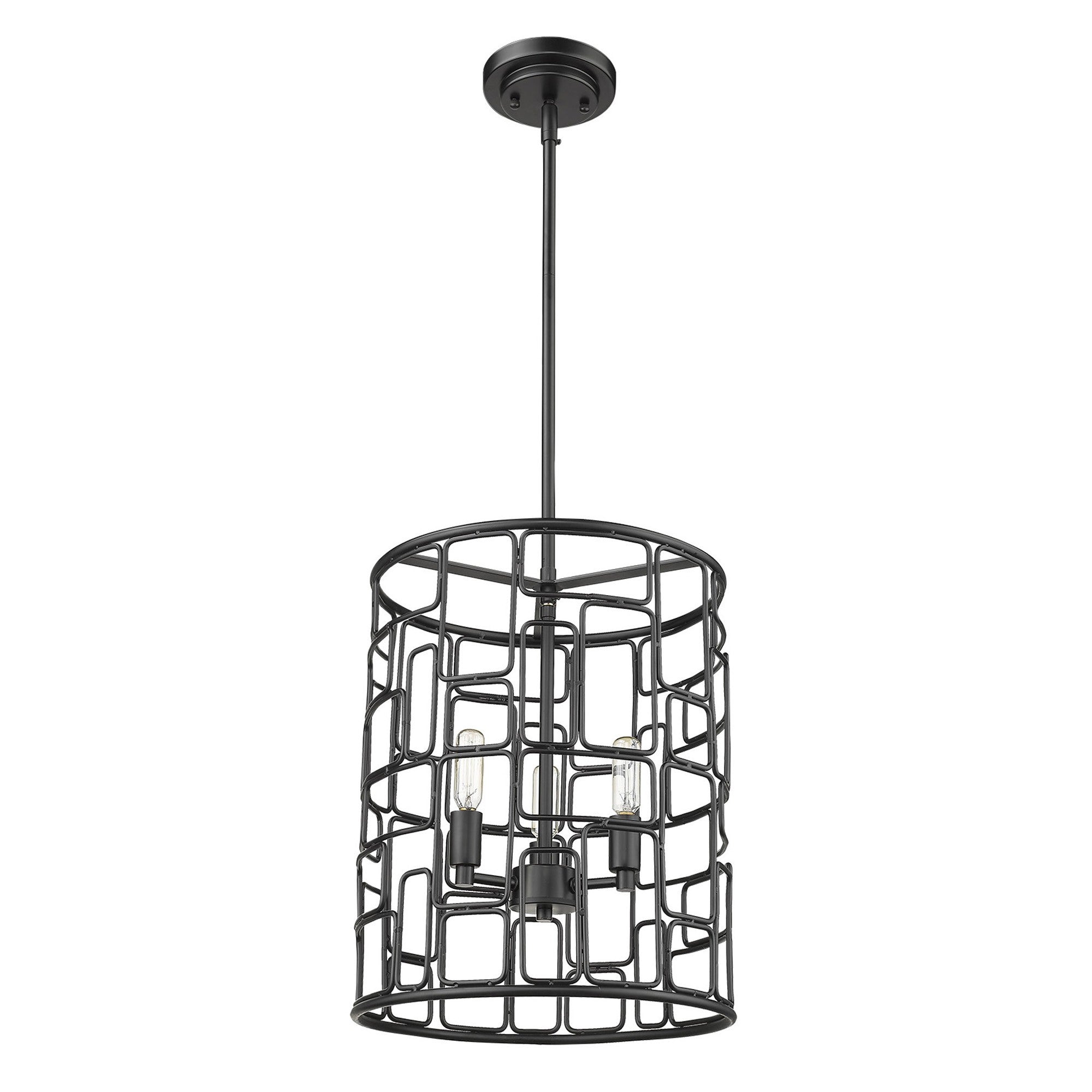 Amoret 3-Light Matte Black Convertible Pendant-Pendants-Hanging Lights-DECOROLALA