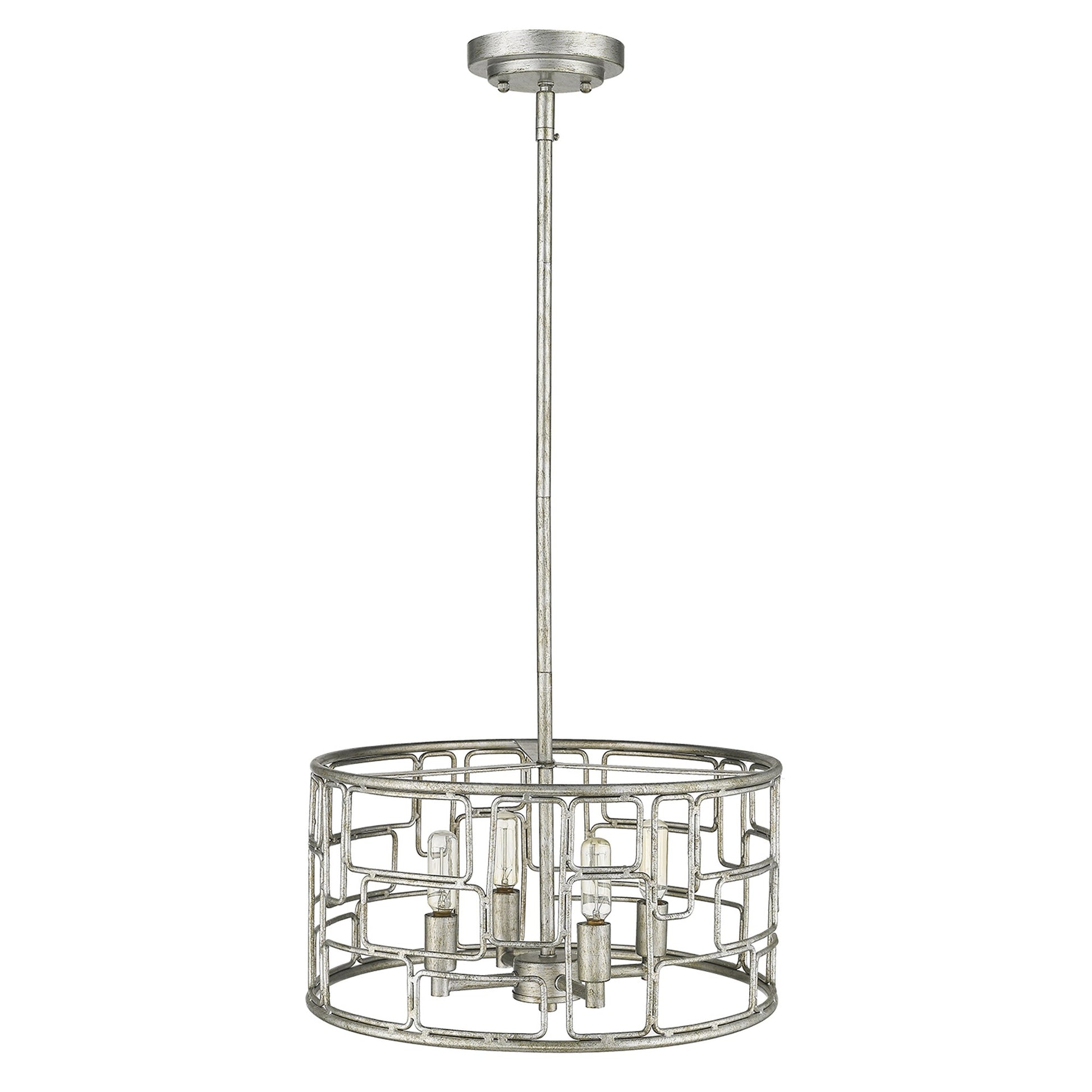 Amoret 4-Light Antique Silver Convertible Pendant-Pendants-Hanging Lights-DECOROLALA
