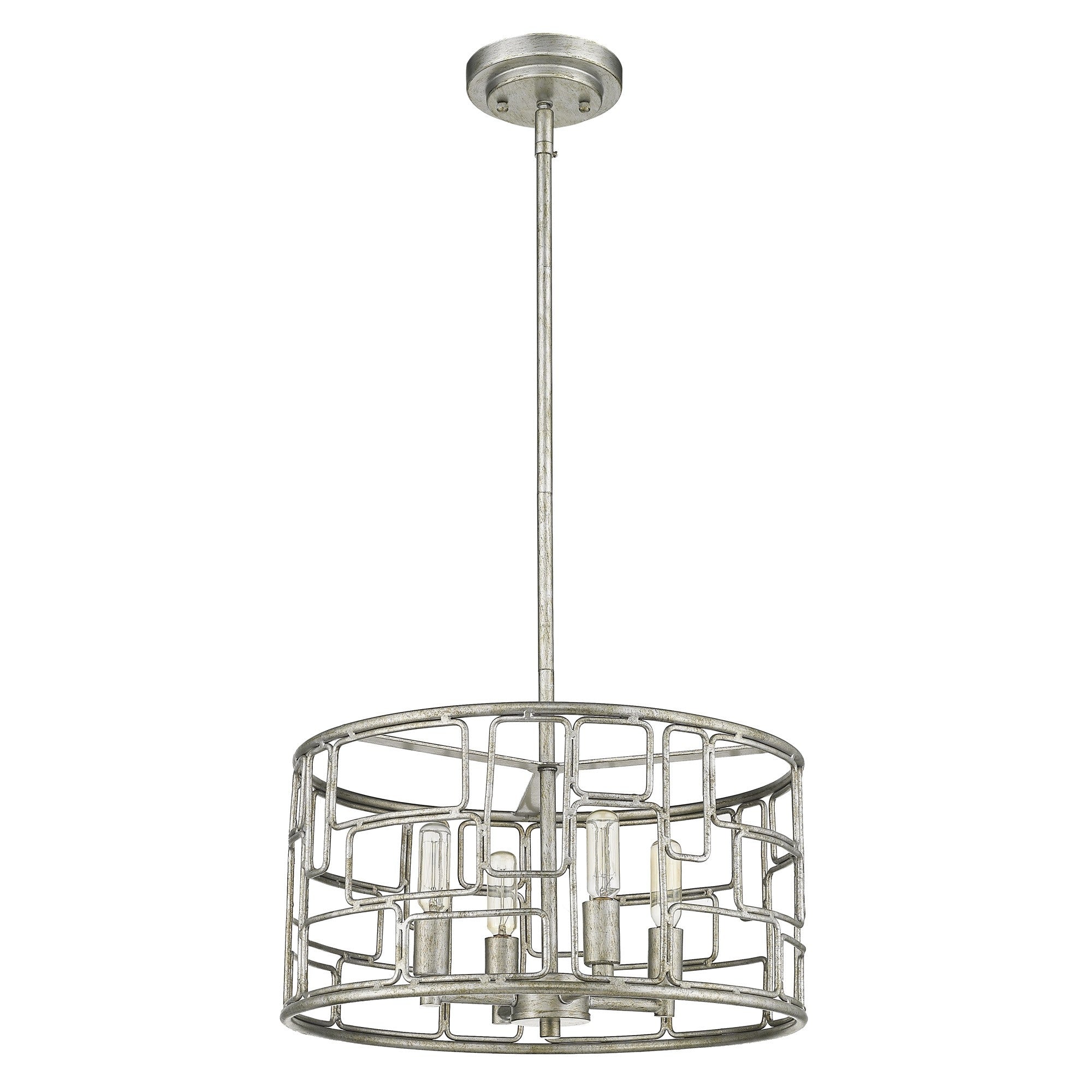 Amoret 4-Light Antique Silver Convertible Pendant-Pendants-Hanging Lights-DECOROLALA
