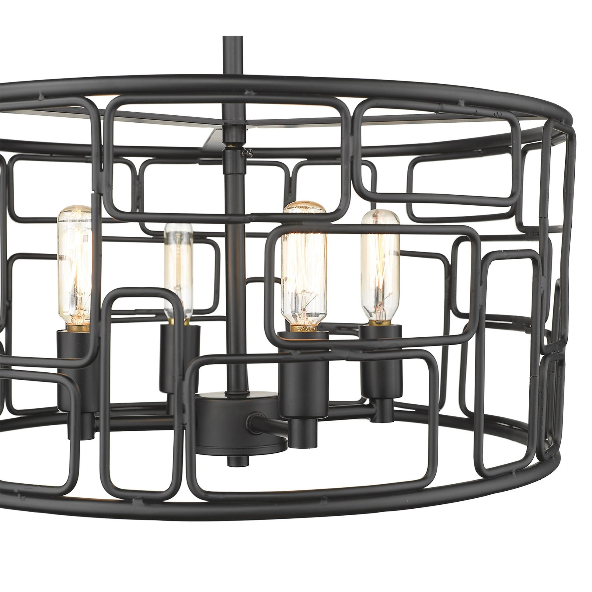 Amoret 4-Light Matte Black Convertible Pendant-Pendants-Hanging Lights-DECOROLALA