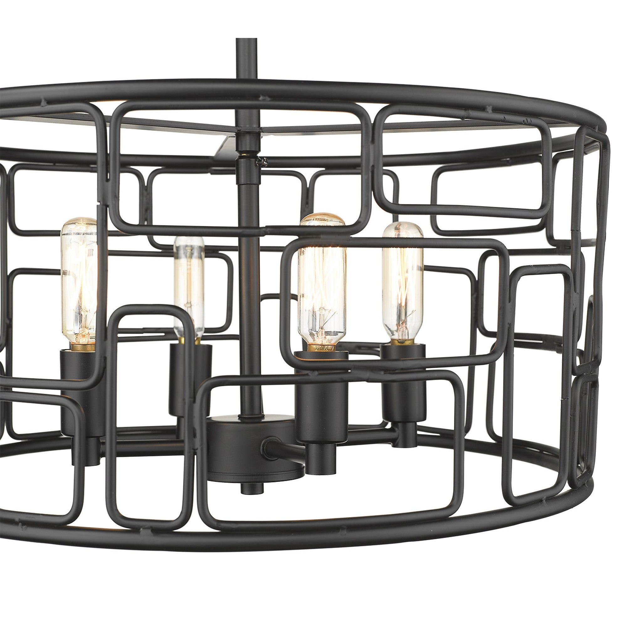 Amoret 4-Light Matte Black Convertible Pendant-Pendants-Hanging Lights-DECOROLALA