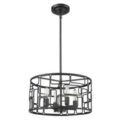 Amoret 4-Light Matte Black Convertible Pendant-Pendants-Hanging Lights-DECOROLALA