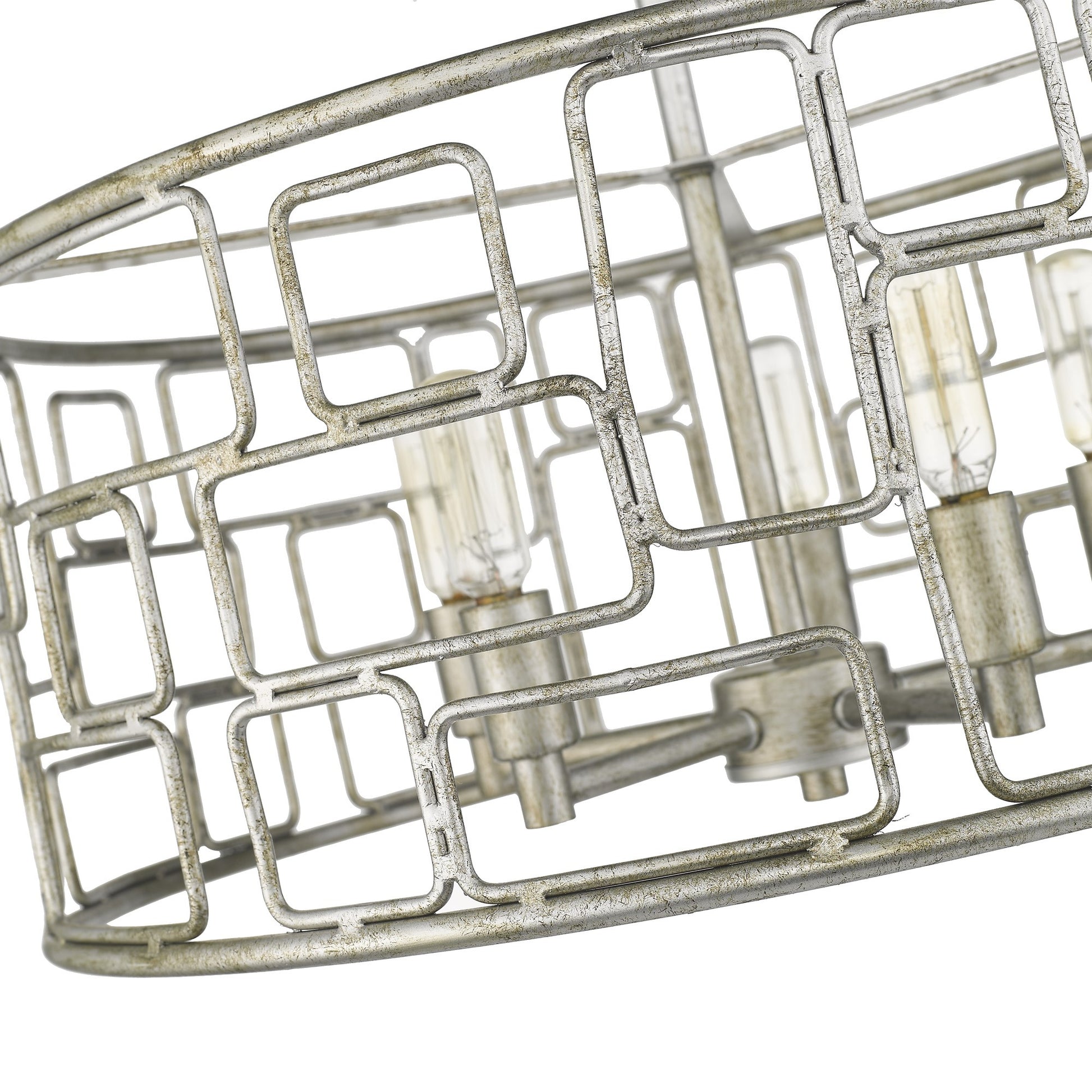 Amoret 5-Light Antique Silver Convertible Pendant-Pendants-Hanging Lights-DECOROLALA