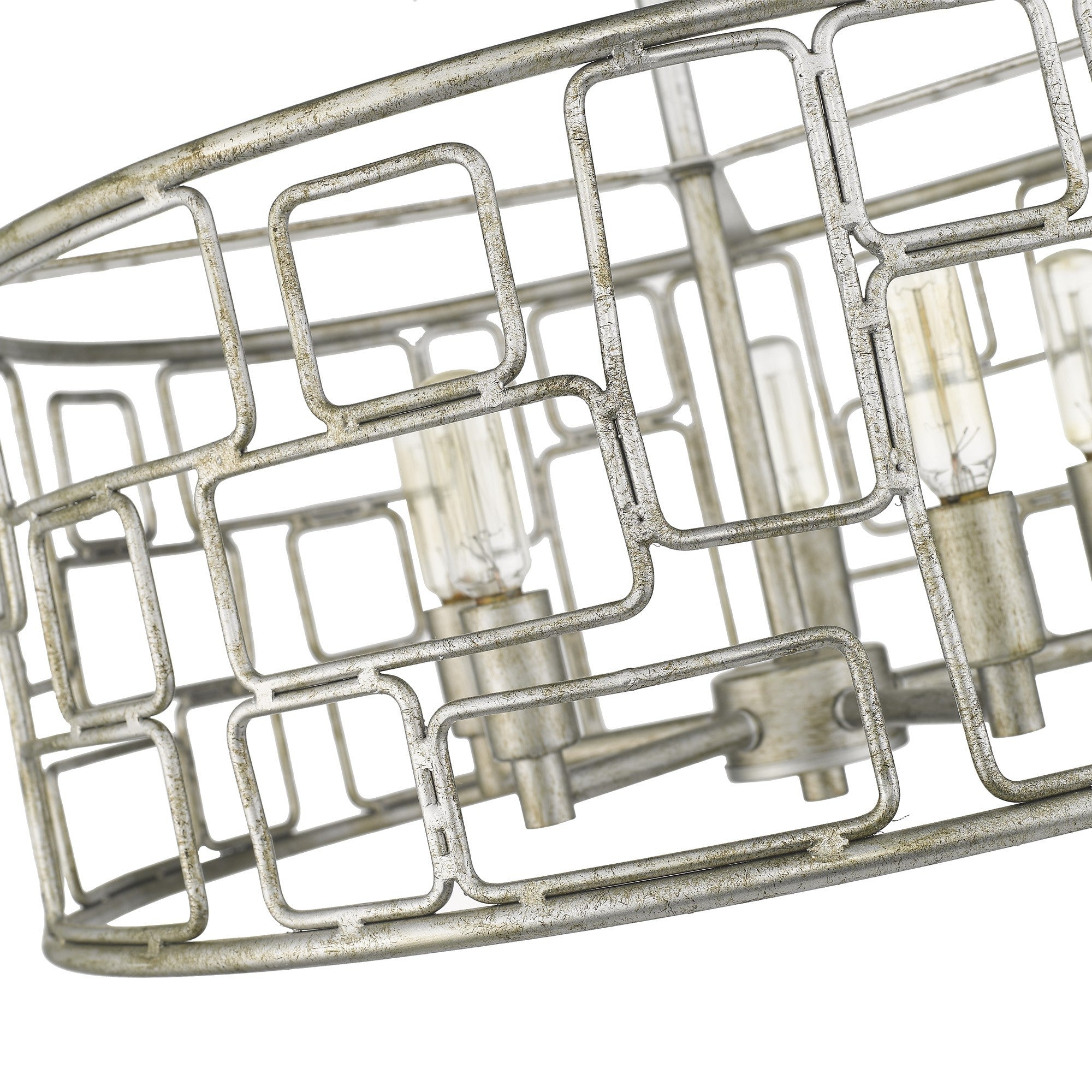 Amoret 5-Light Antique Silver Convertible Pendant-Pendants-Hanging Lights-DECOROLALA