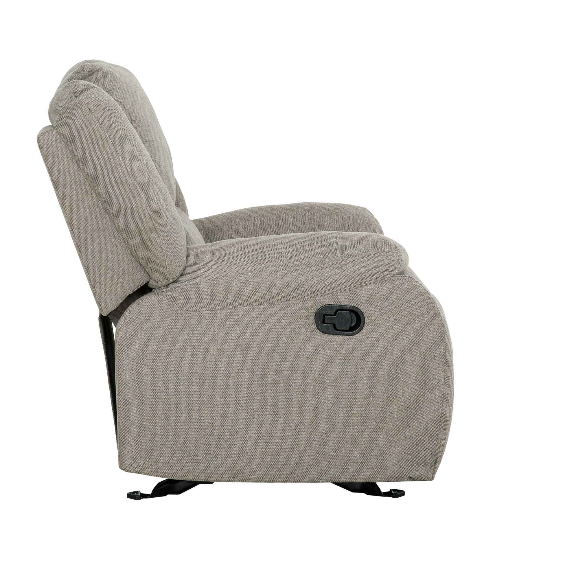 Amos 36 in. Upholstered Rocker Recliner Chair with Padded Arms-Living Room-DECOROLALA