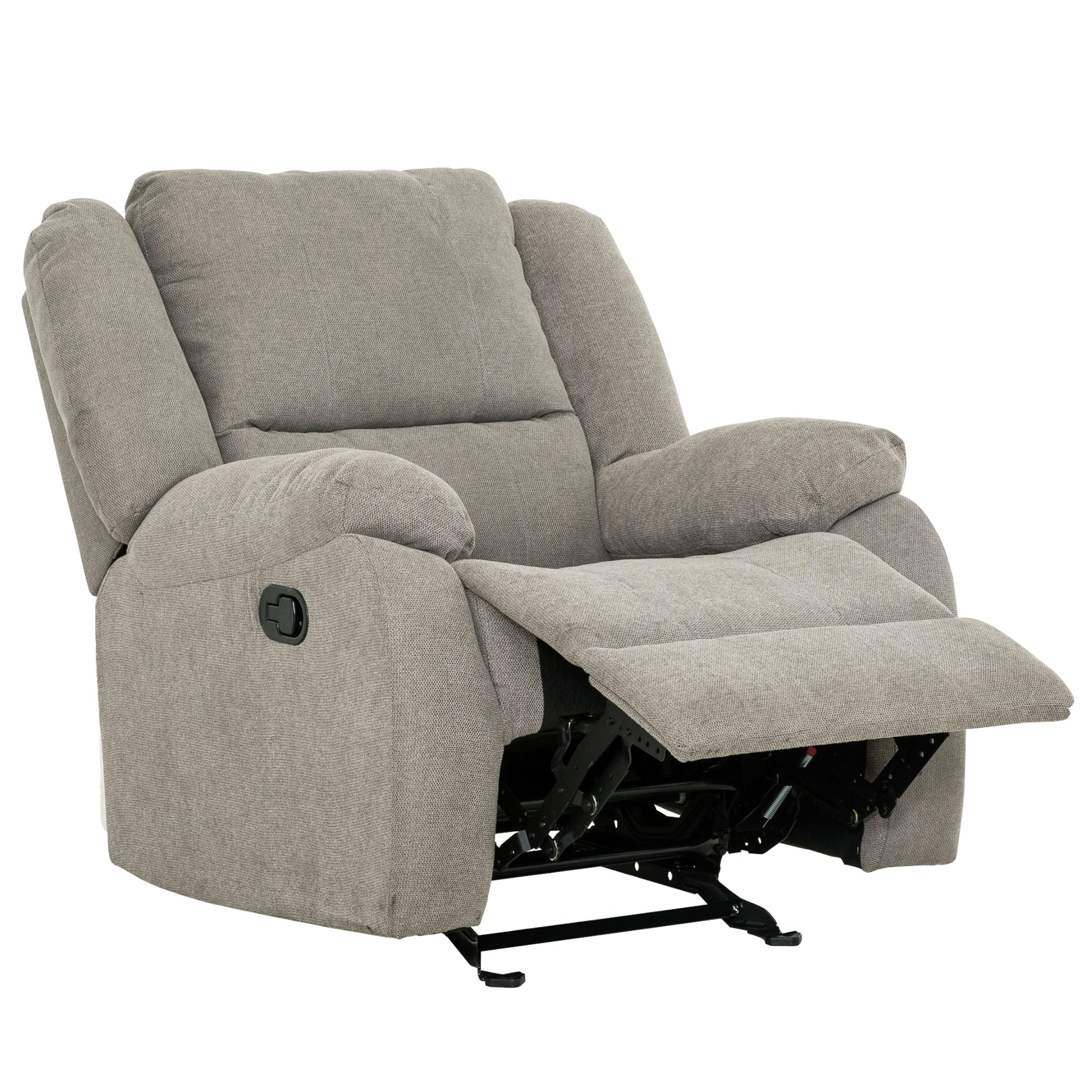Amos 36 in. Upholstered Rocker Recliner Chair with Padded Arms-Living Room-DECOROLALA