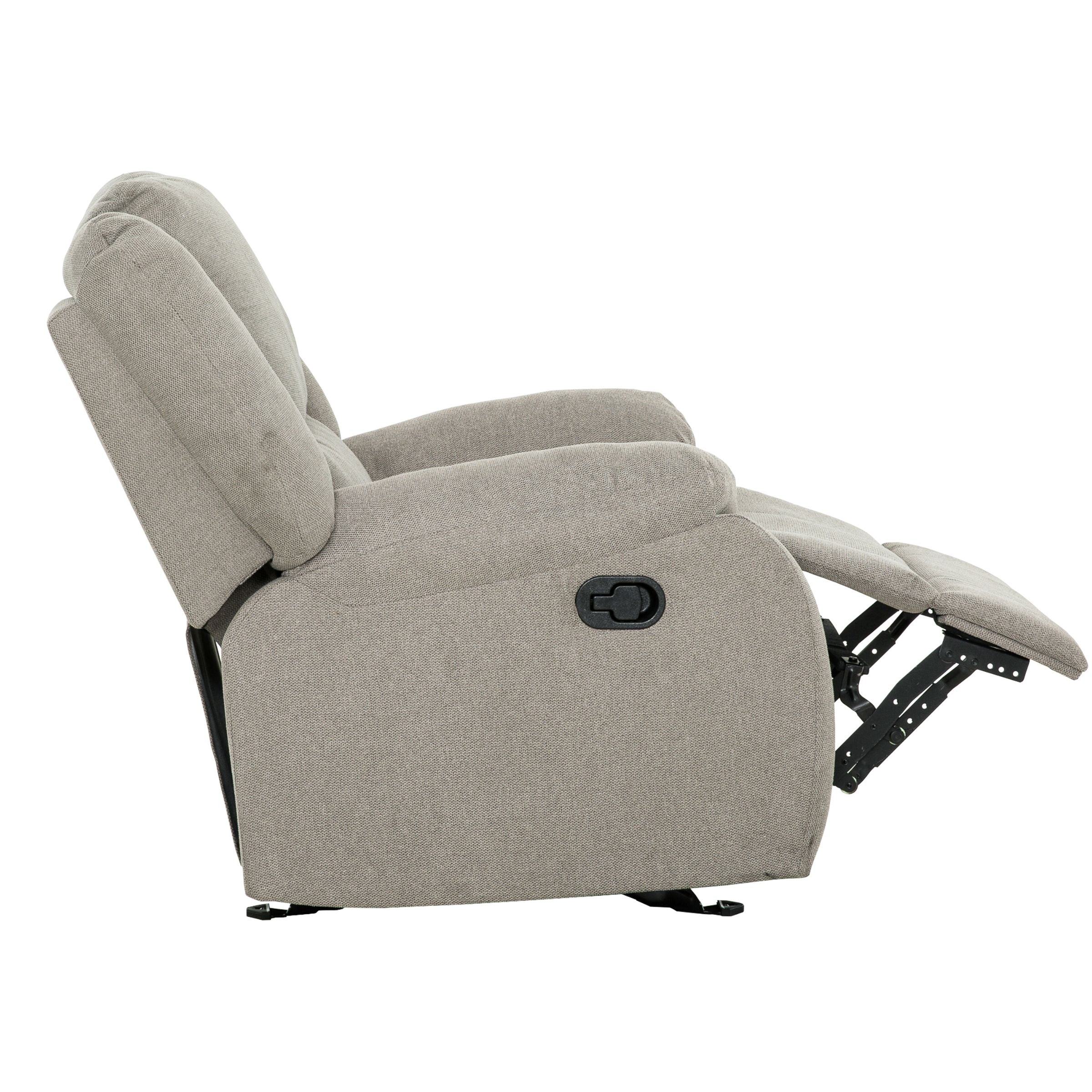 Amos 36 in. Upholstered Rocker Recliner Chair with Padded Arms-Living Room-DECOROLALA