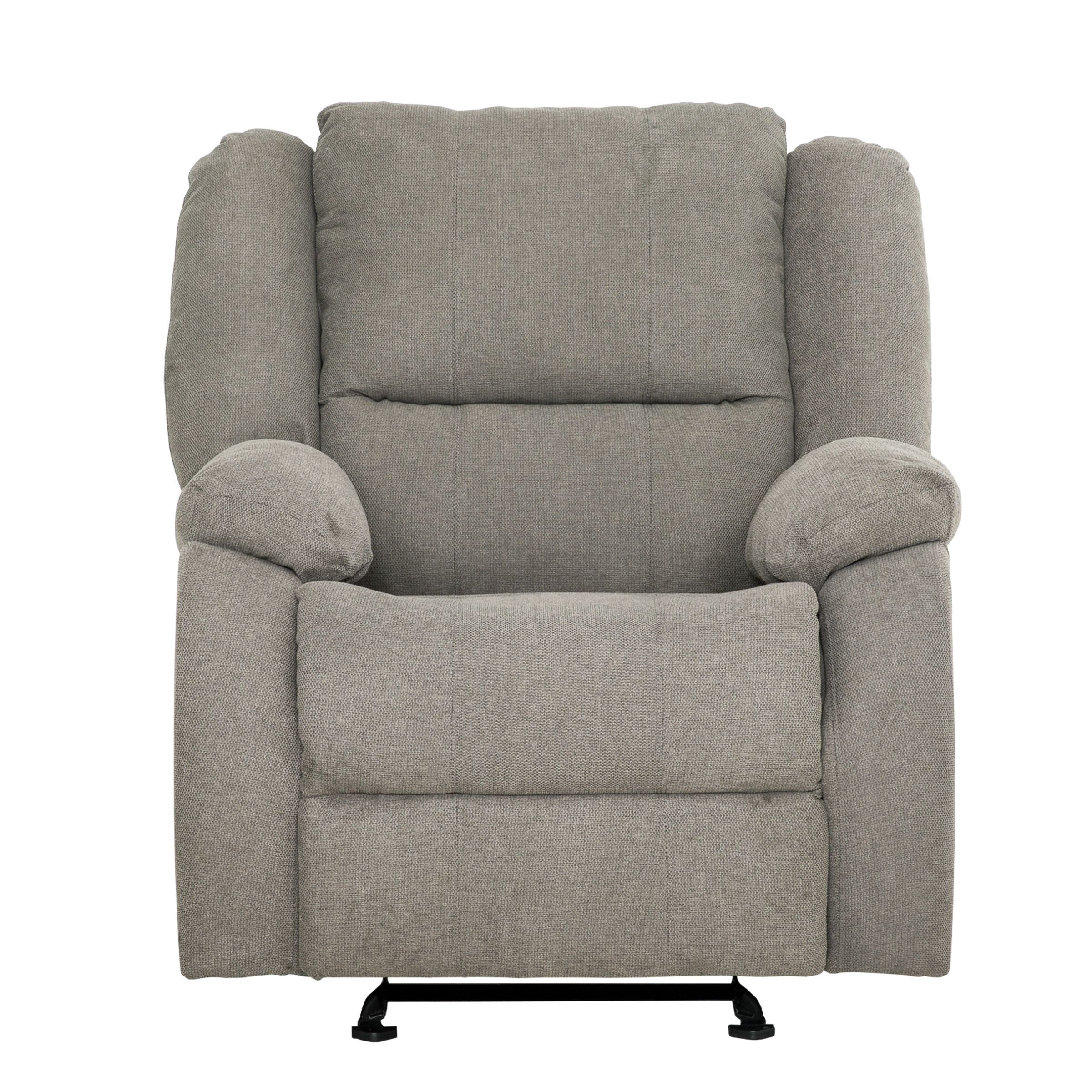 Amos 36 in. Upholstered Rocker Recliner Chair with Padded Arms-Living Room-DECOROLALA