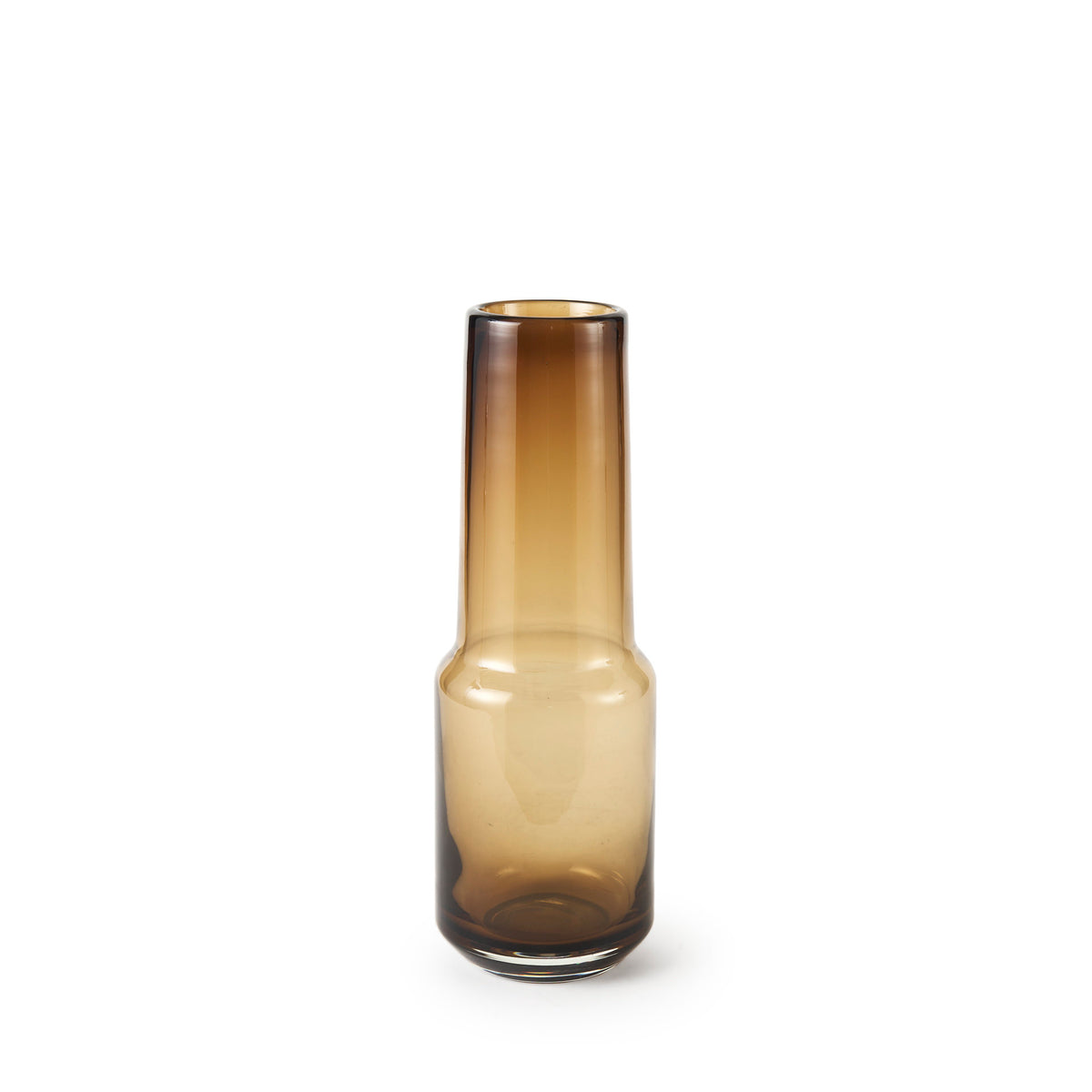 Amrita 4.1L x 4.1W x 11.9H Golden Brown Glass Vase-Vase-DECOROLALA