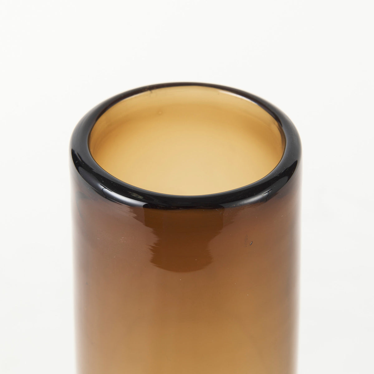 Amrita 4.1L x 4.1W x 11.9H Golden Brown Glass Vase-Vase-DECOROLALA