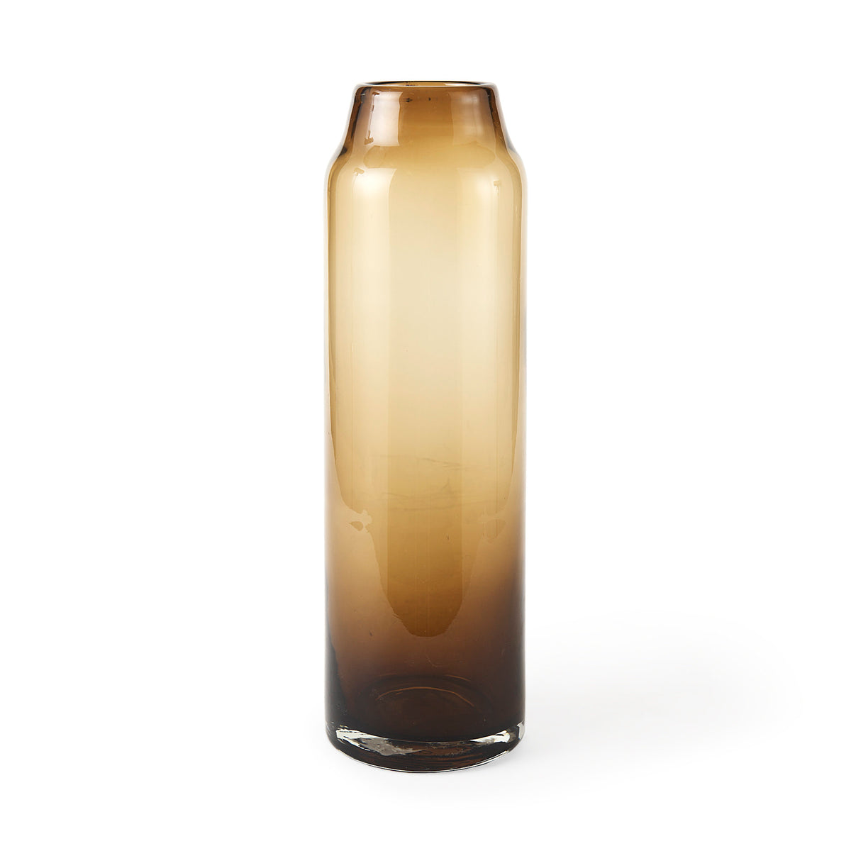 Amrita 4.8L x 4.8W x 16.0H Golden Brown Glass Vase-Vase-DECOROLALA