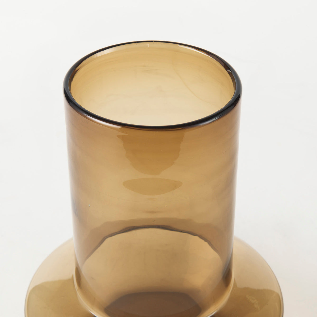 Amrita 8.3L x 8.3W x 9.7H Golden Brown Glass Vase-Vase-DECOROLALA
