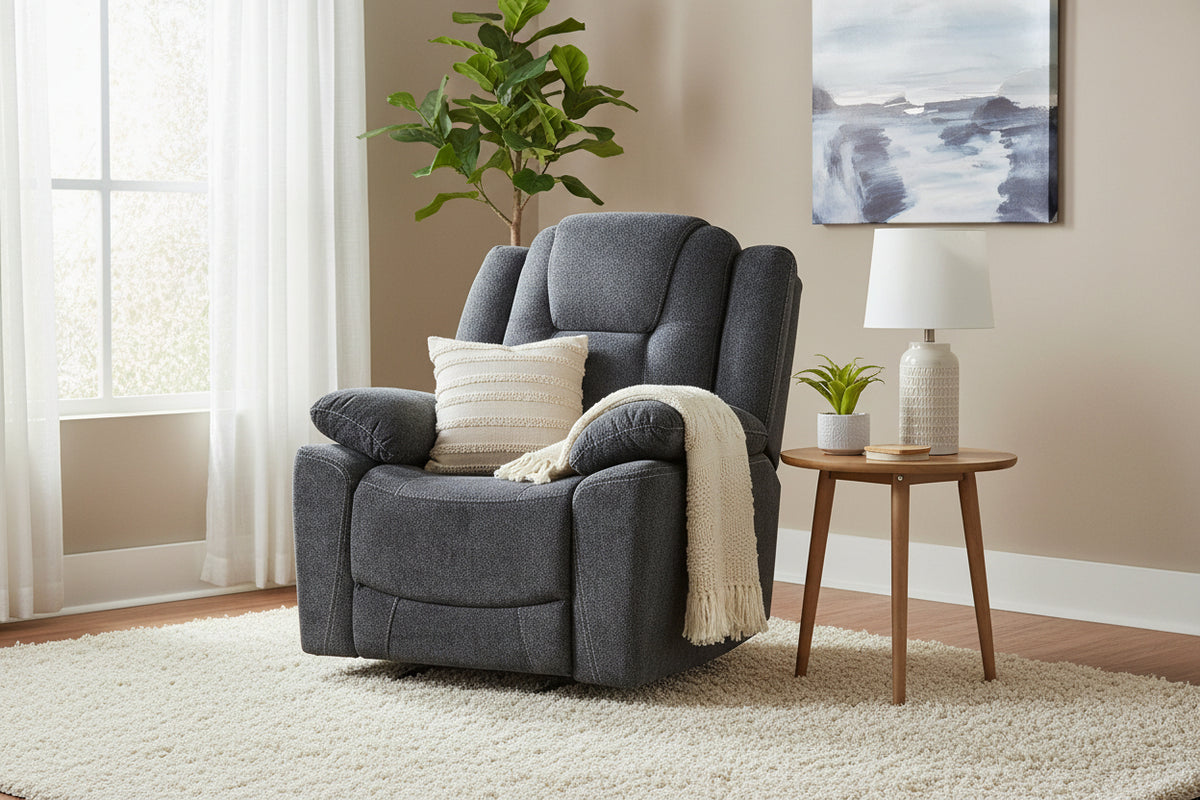 Anakin 38 in. Upholstered Rocker Recliner with Lever-Living Room-DECOROLALA