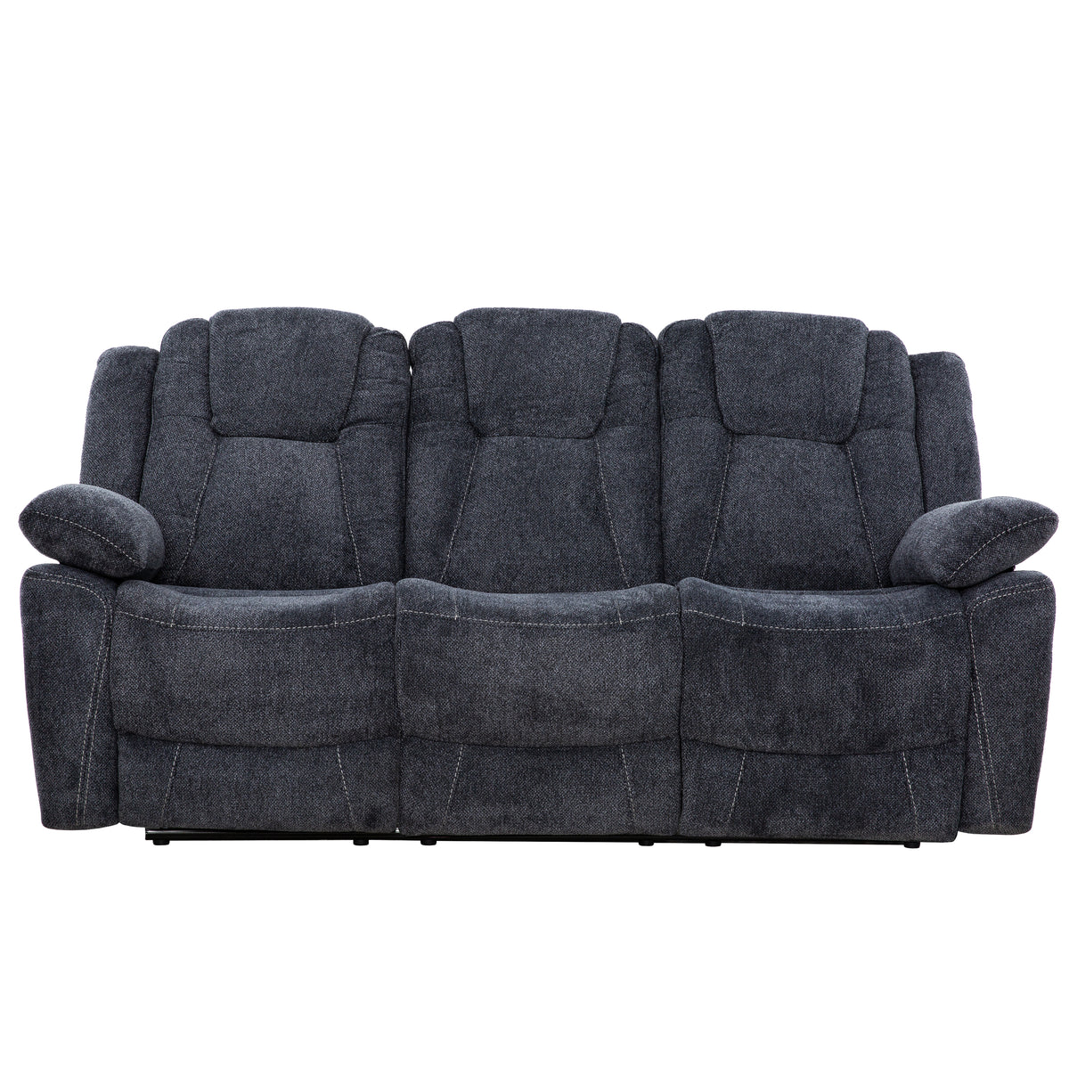 Anakin 80 in. Dark Grey Fabric Reclining Sofa with Lever-Living Room-DECOROLALA