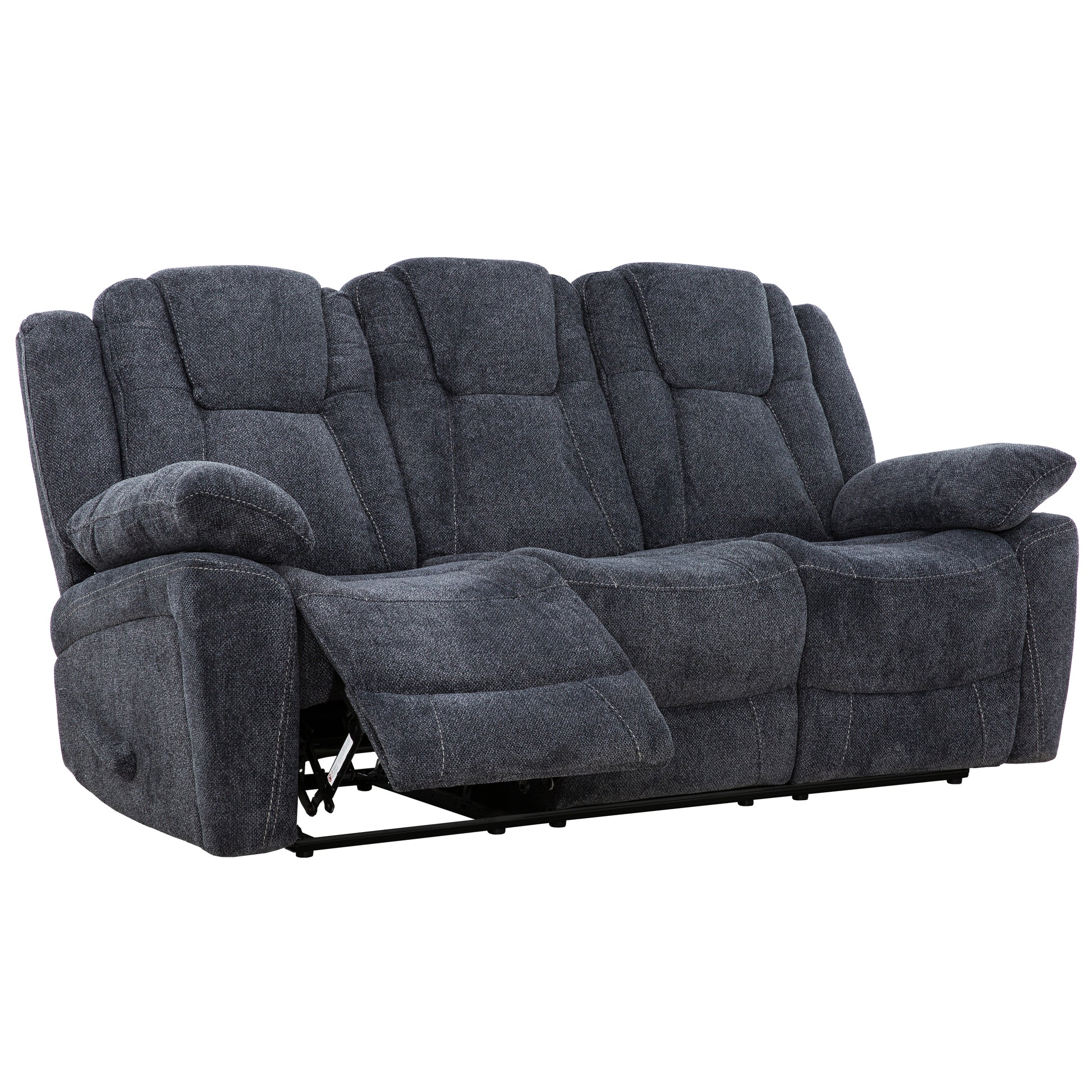 Anakin 80 in. Dark Grey Fabric Reclining Sofa with Lever-Living Room-DECOROLALA