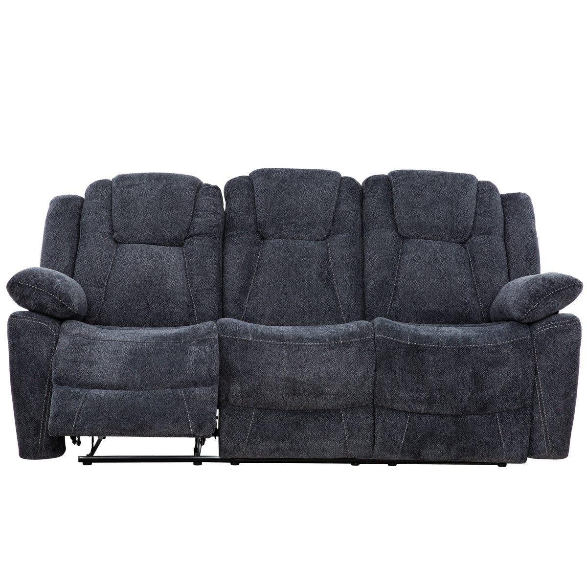 Anakin 80 in. Dark Grey Fabric Reclining Sofa with Lever-Living Room-DECOROLALA