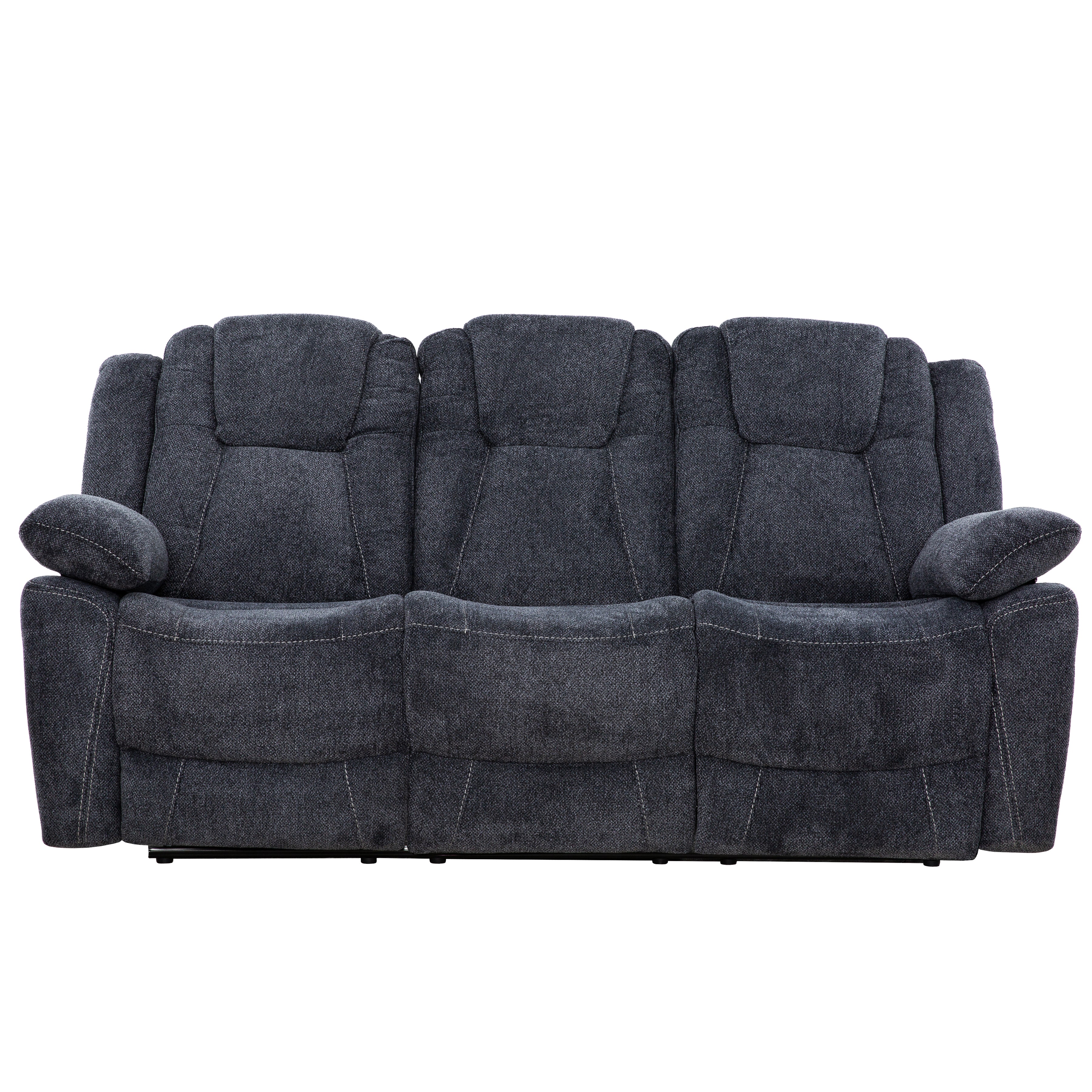 Anakin 80 in. Dark Grey Fabric Reclining Sofa with Lever-Living Room-DECOROLALA