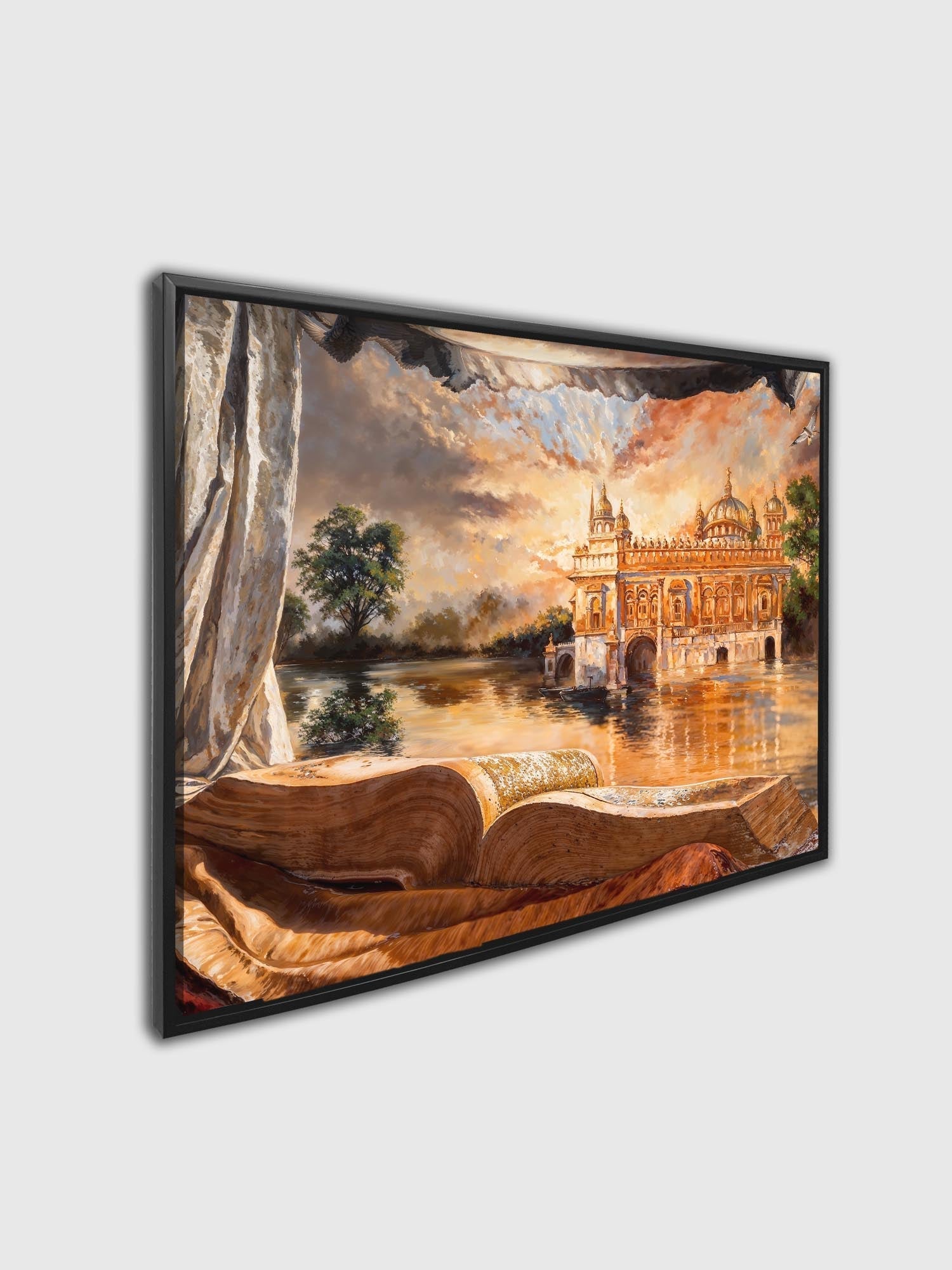 Ancient Golden Temple -Wall Decor- Spiritual Wall Art-Wall Art-DECOROLALA