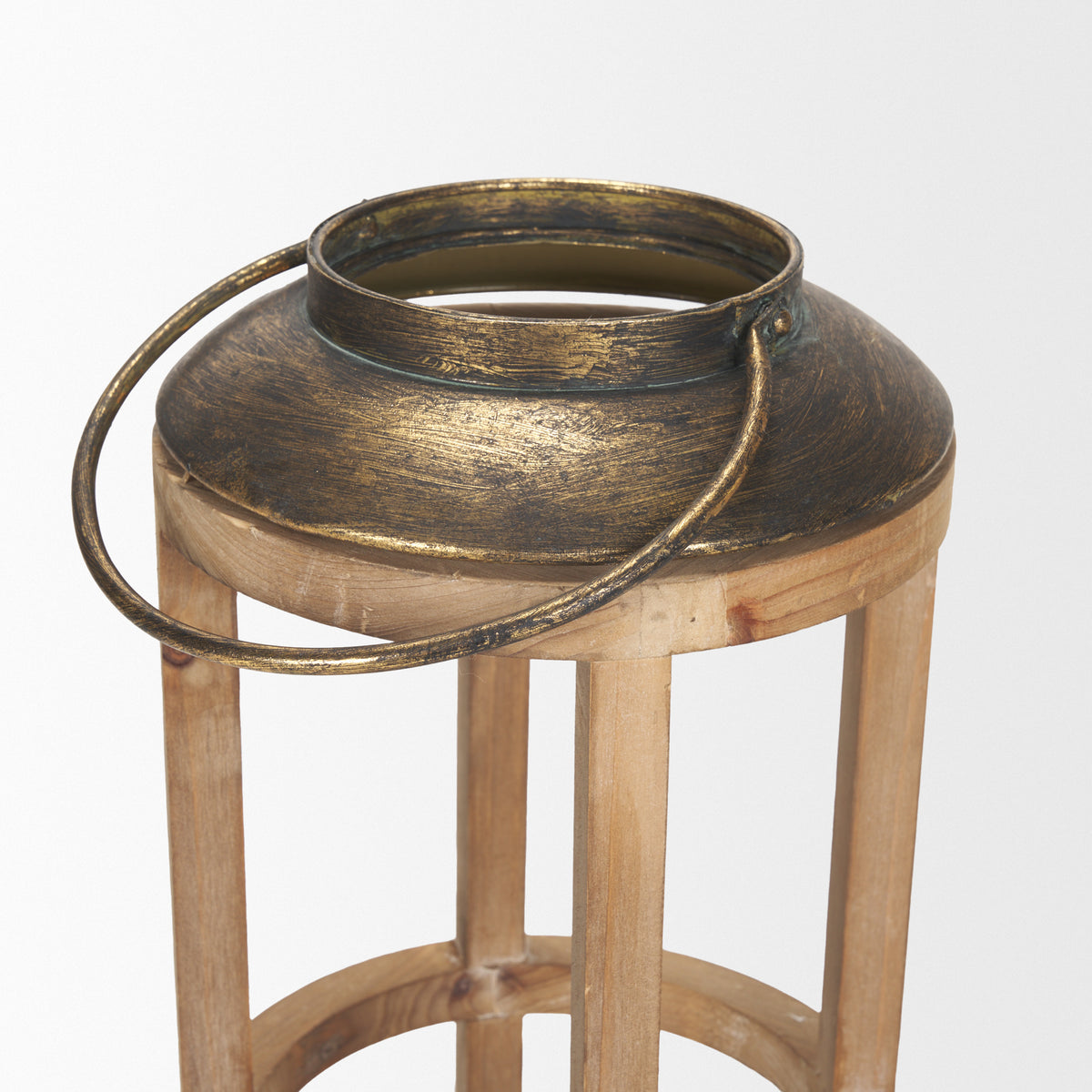 Andy I Large Natural Wood Cylindrical Lantern-Lanterns-DECOROLALA