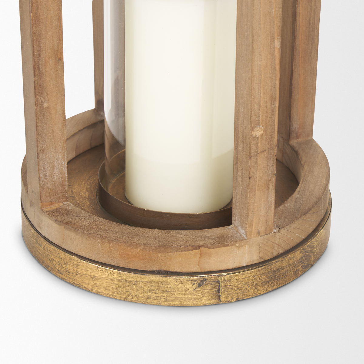 Andy II Small Natural Wood Cylindrical Lantern-Lanterns-DECOROLALA