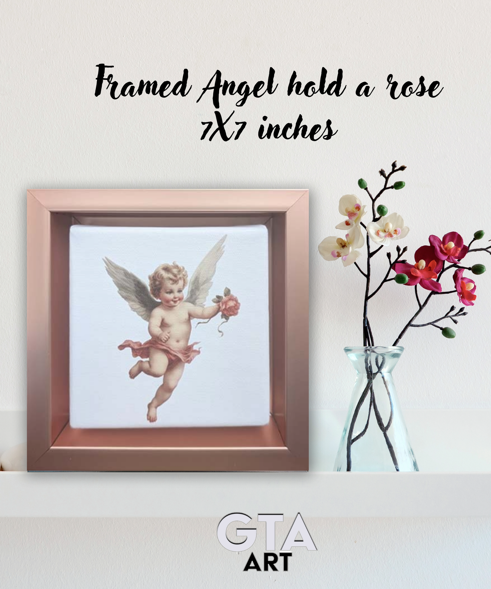 Angel Wings Wall Decor 7x7 Frame-Canvas Print-DECOROLALA