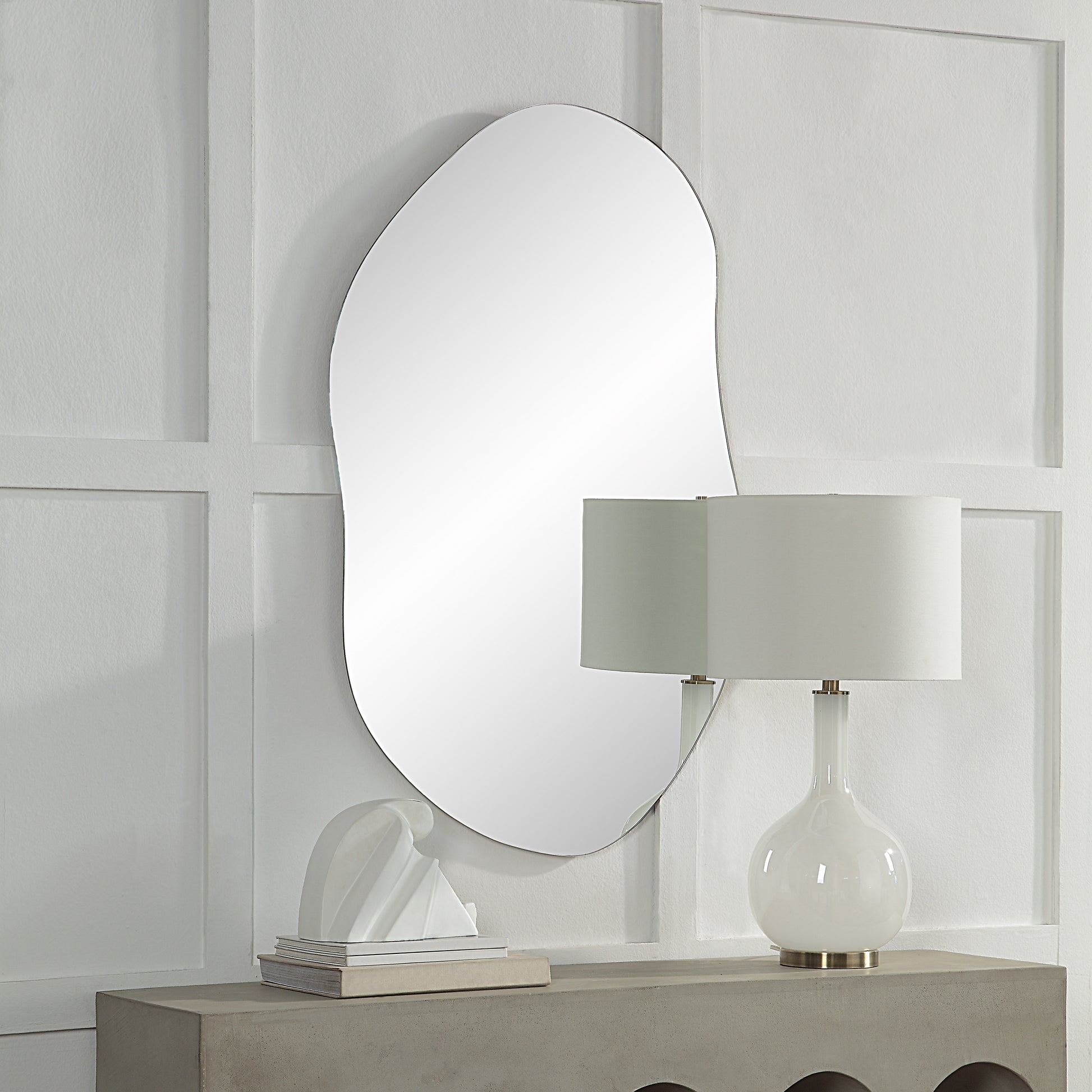 Angelonia 45" Tall Irregular Rectangular Oval Mirror-Mirror-DECOROLALA
