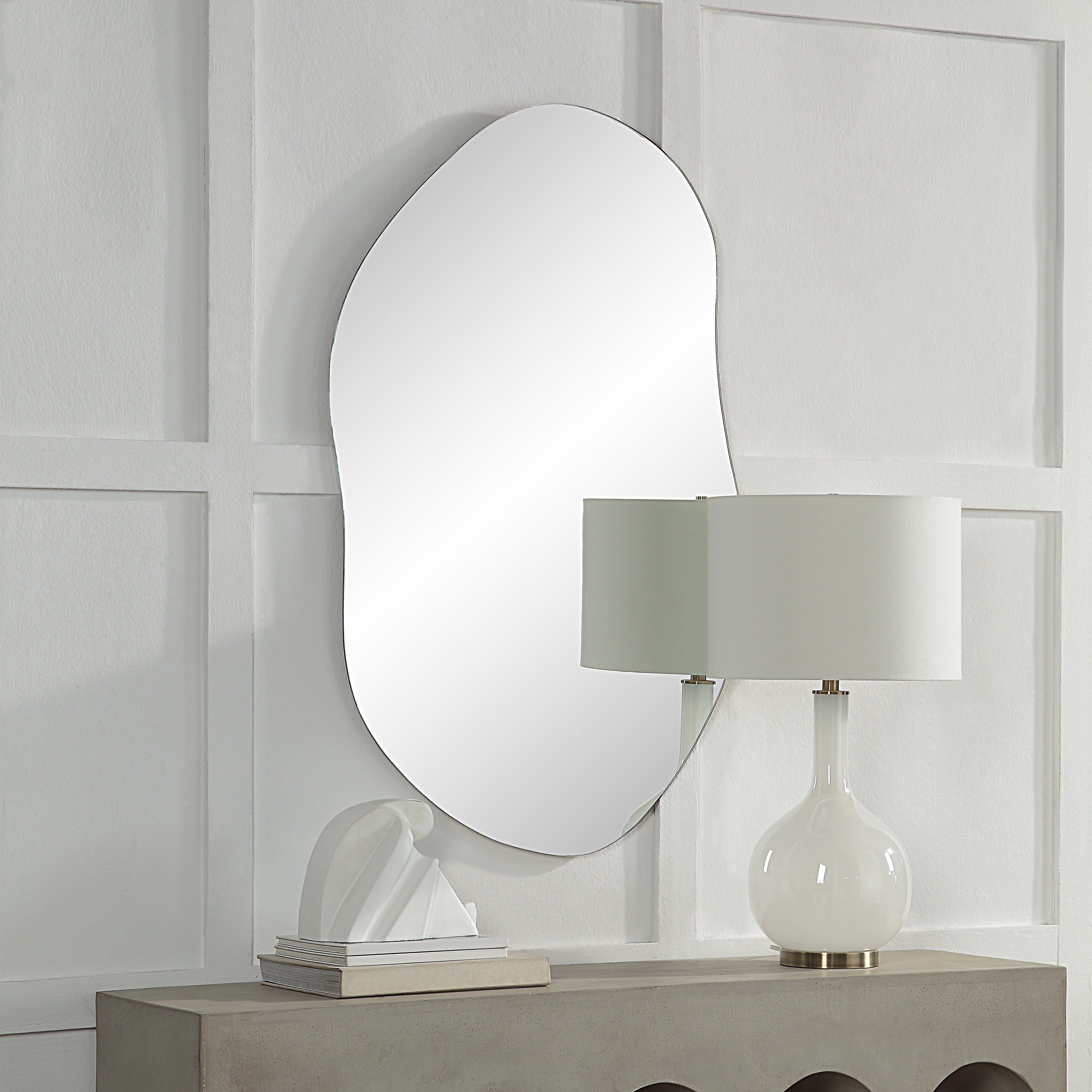 Angelonia 45" Tall Irregular Rectangular Oval Mirror-Mirror-DECOROLALA