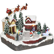 Animated Christmas Village - Skating Pond with LED Lights-Home Furnishings > Holiday & Seasonal > Christmas Decorations > Christmas Village Houses-DECOROLALA